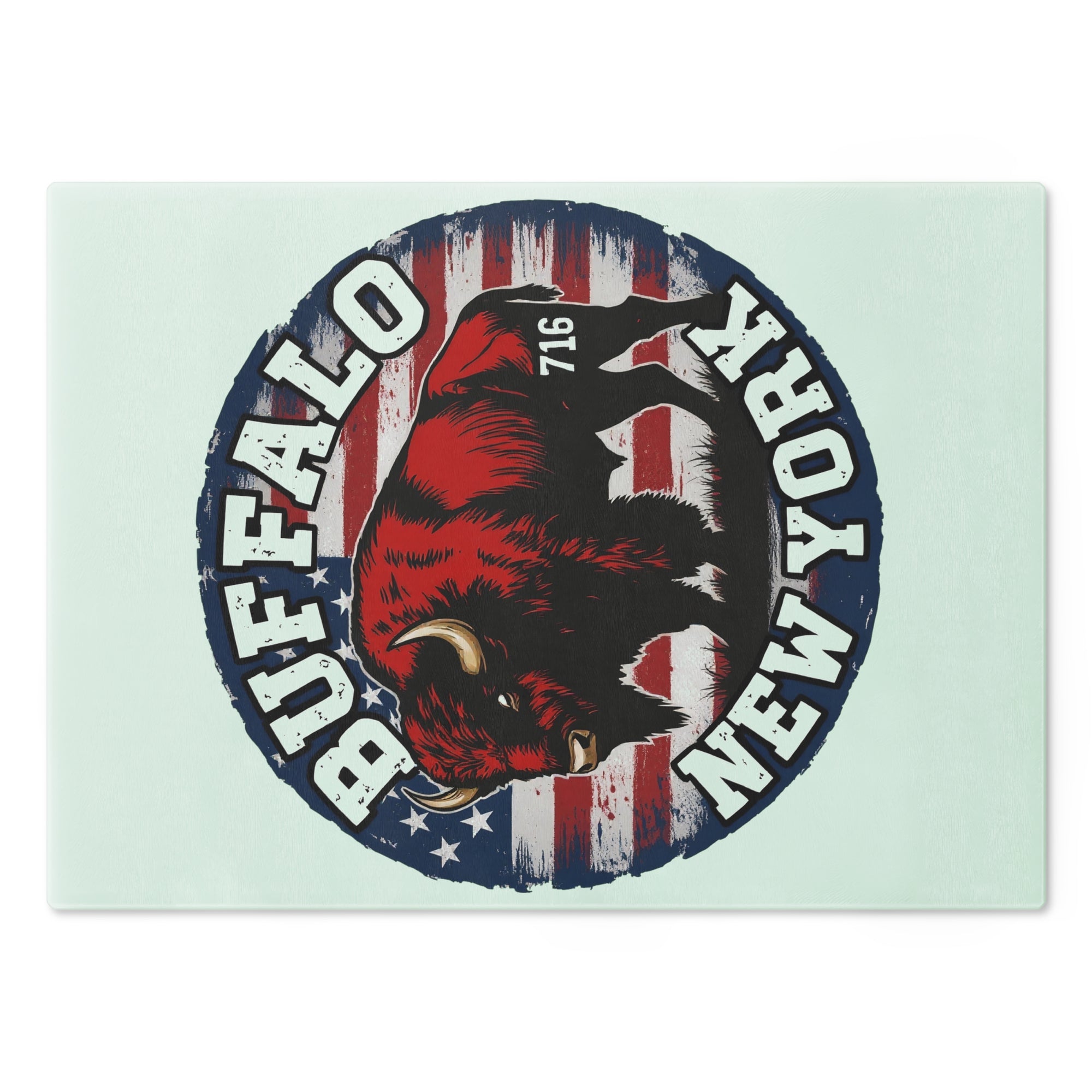 Buffalo NY 716 Tempered Glass Cutting Board
