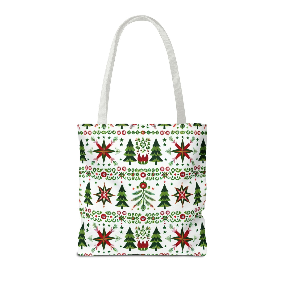 Polish Christmas Folk Art Pattern Stars Pines &amp; Florals Tote Bag