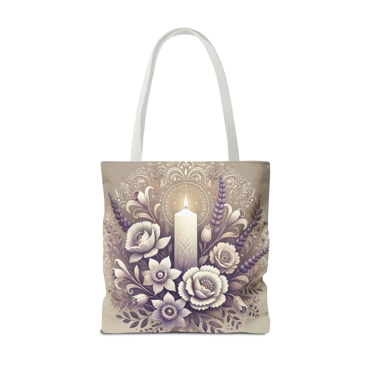 All Saints Day Religious Floral Folk Art Tote Bag