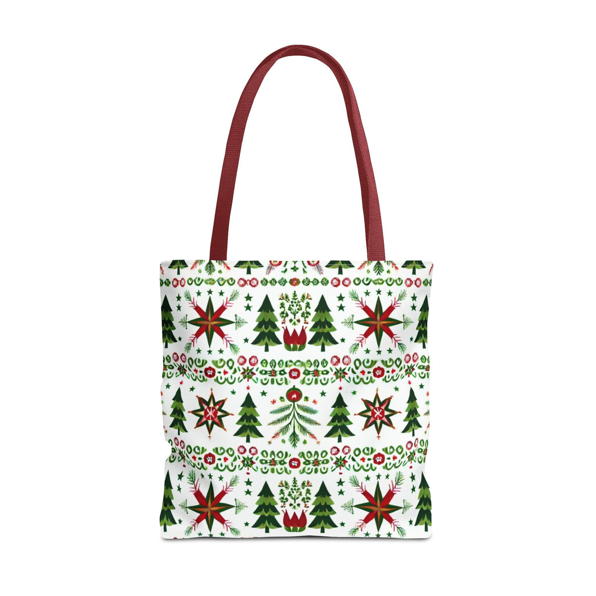 Polish Christmas Folk Art Pattern Stars Pines &amp; Florals Tote Bag