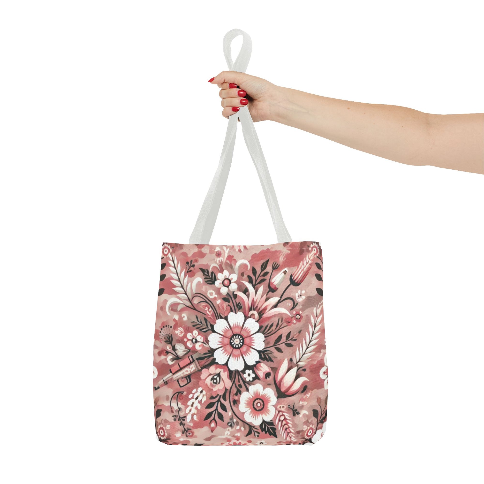 Pink Camouflage Floral Pattern Tote Bag