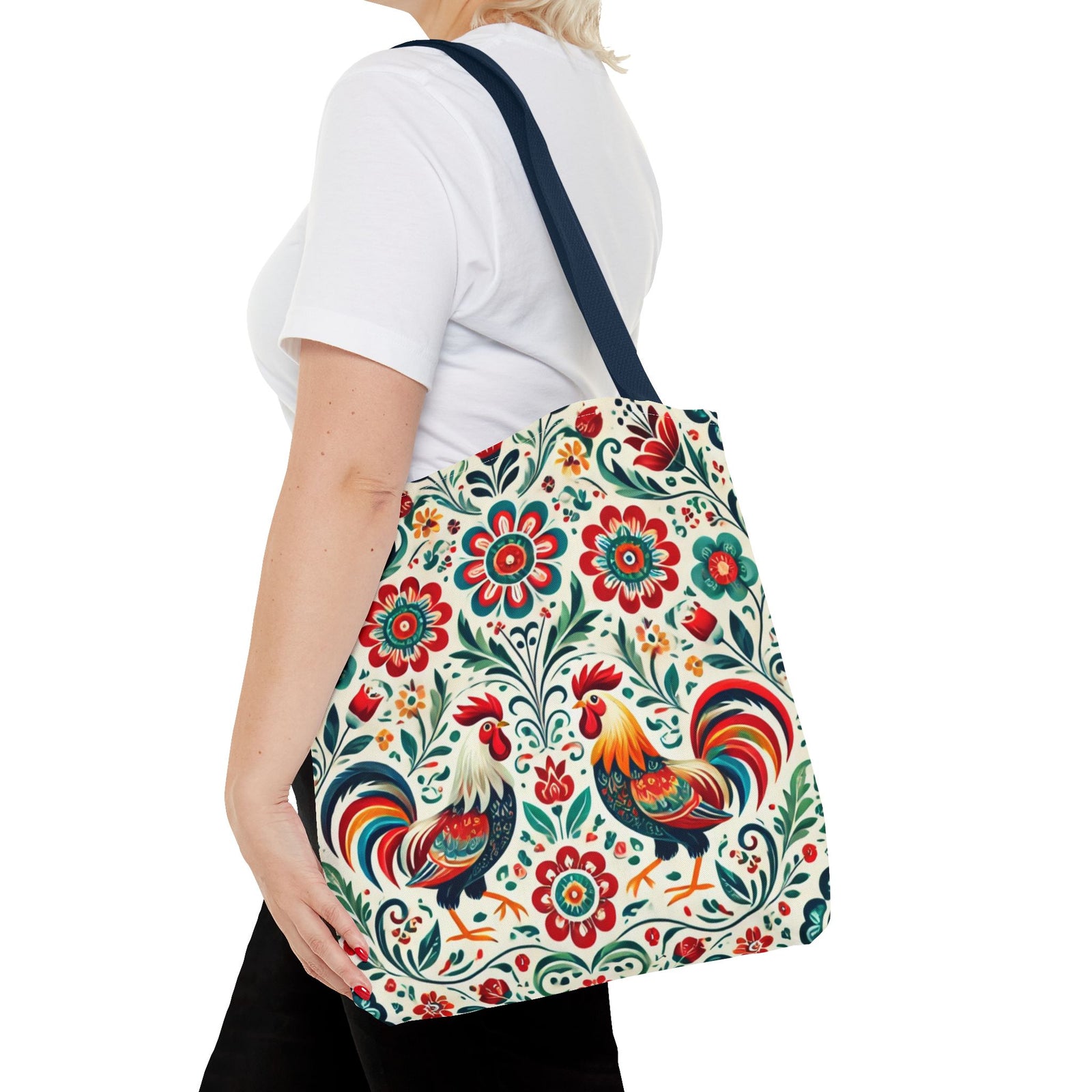 Colorful Polish Wycinanki Floral Design Tote Bag