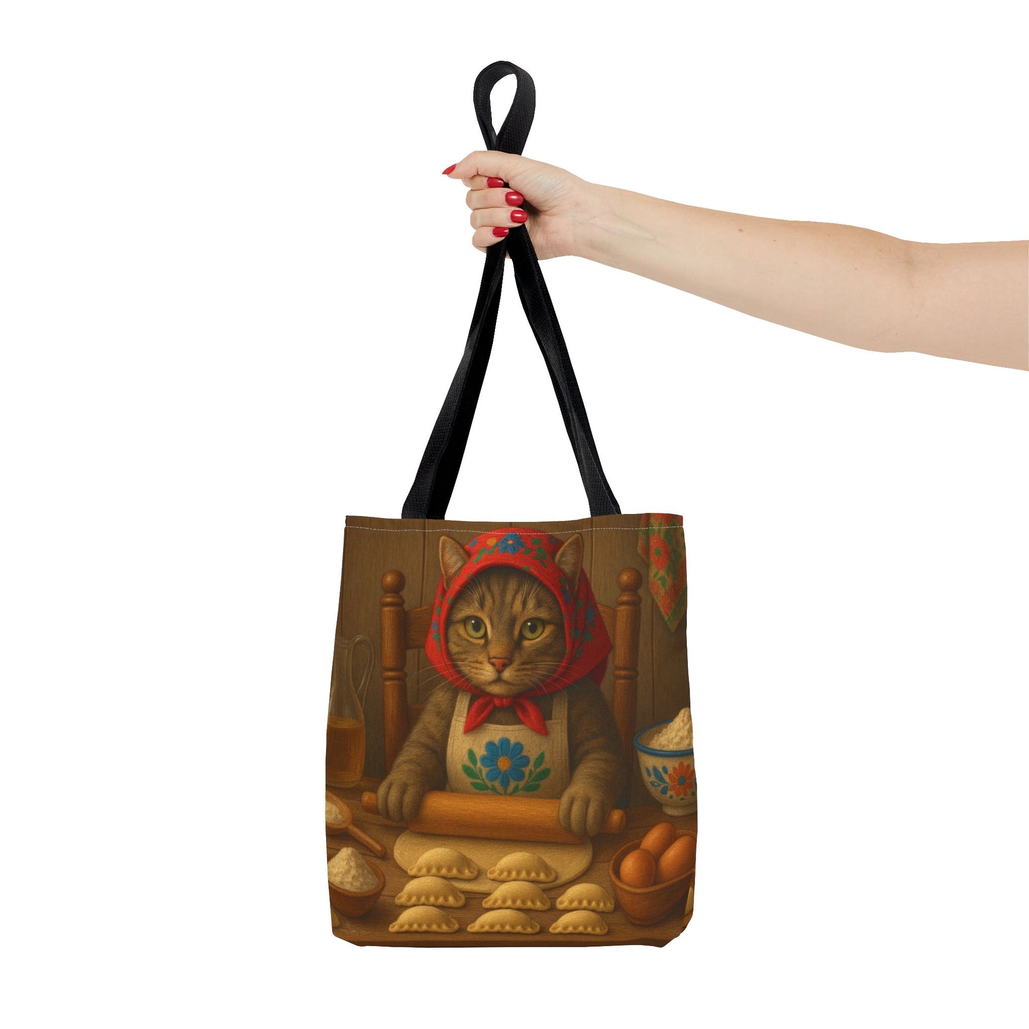 Slovak Babka Cat Making Pirohy Tote Bag