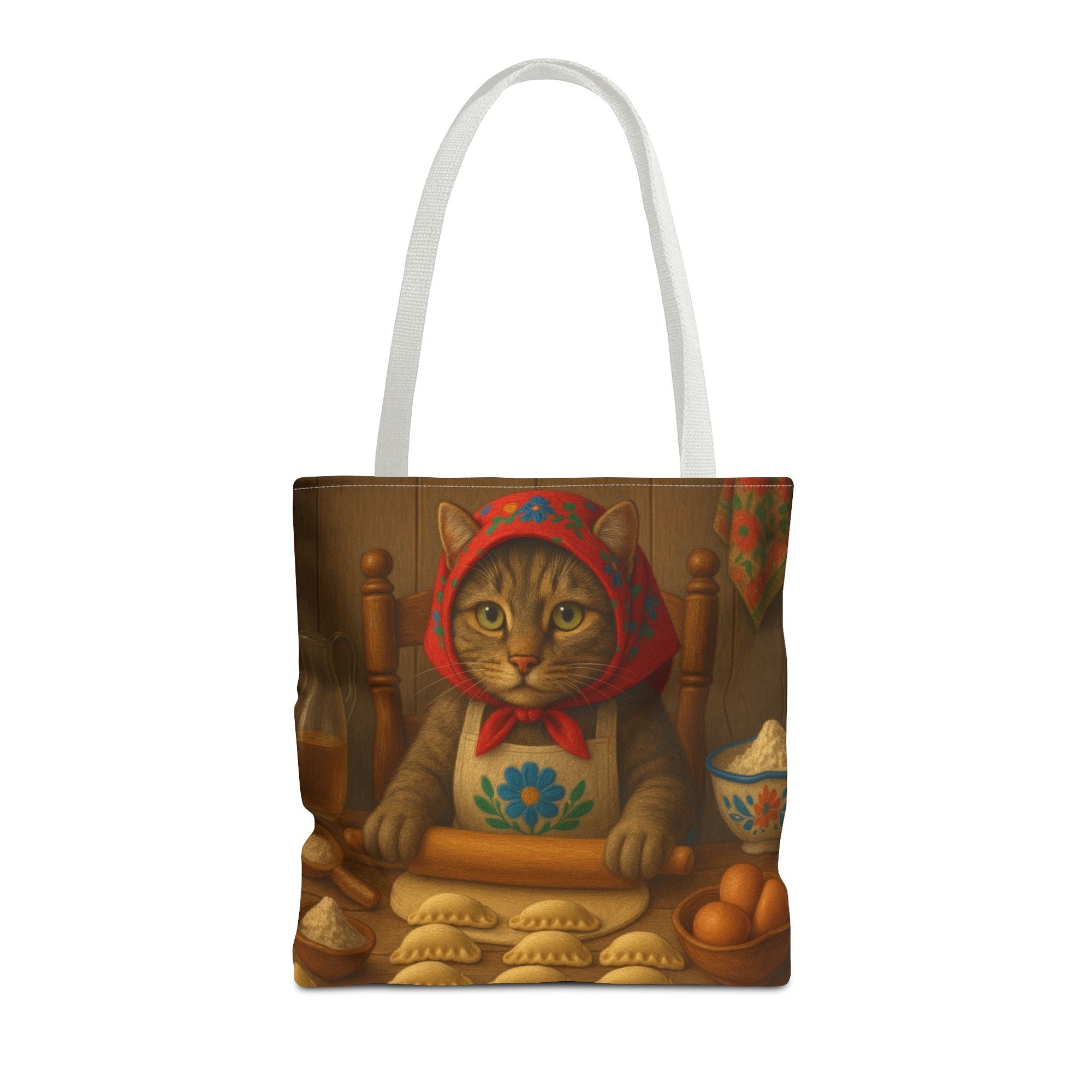 Slovak Babka Cat Making Pirohy Tote Bag
