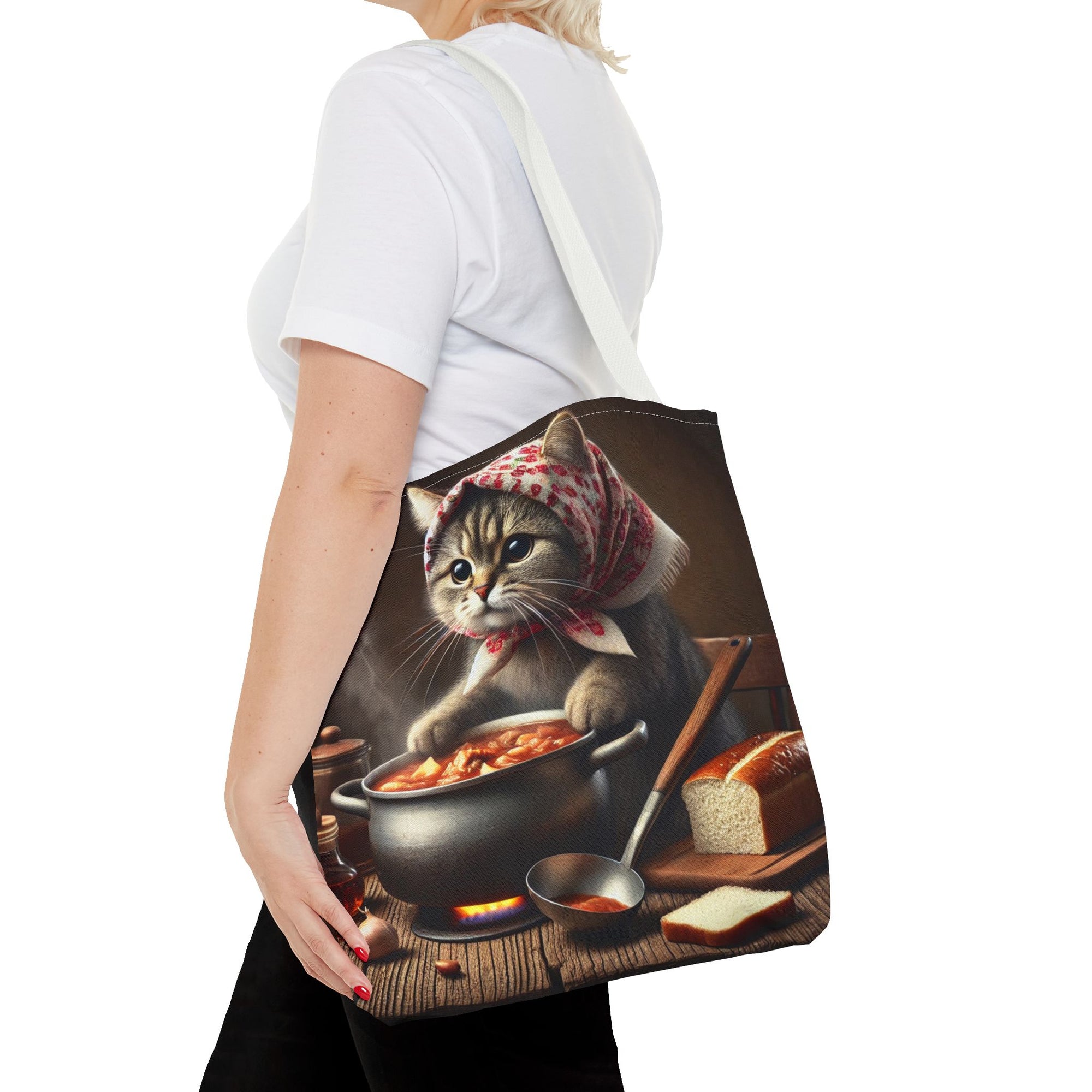 Cute Polish Cat Cooking Bigos Tote Bag