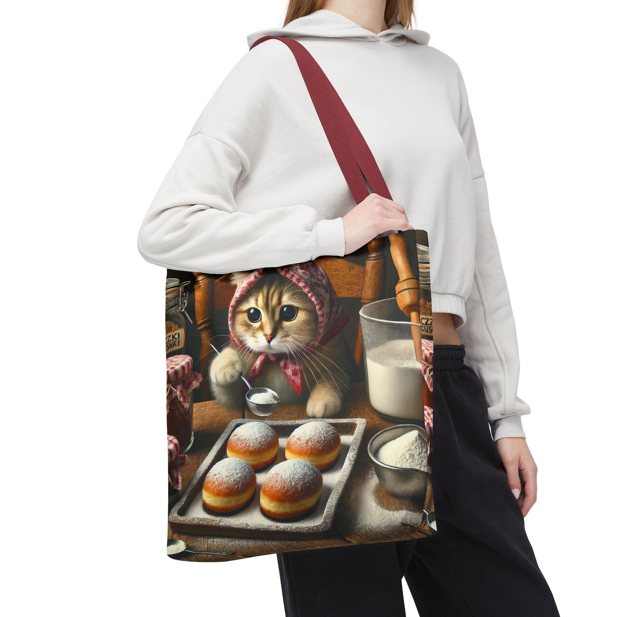 Cute Polish Cat Making Paczki Tote Bag