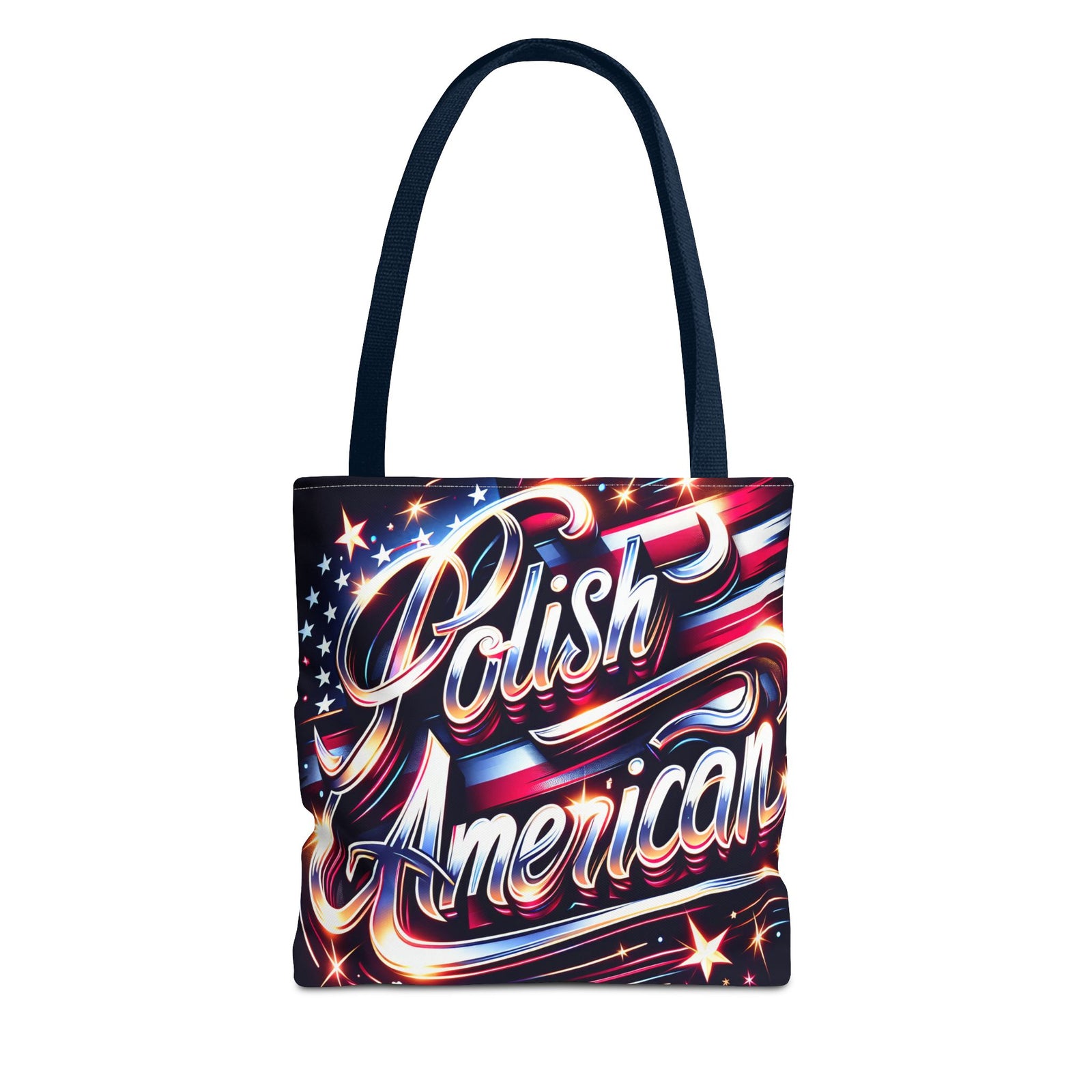 Polish American Patriotic Tote Bag - USA Flag Shoulder Bag for Independence Day
