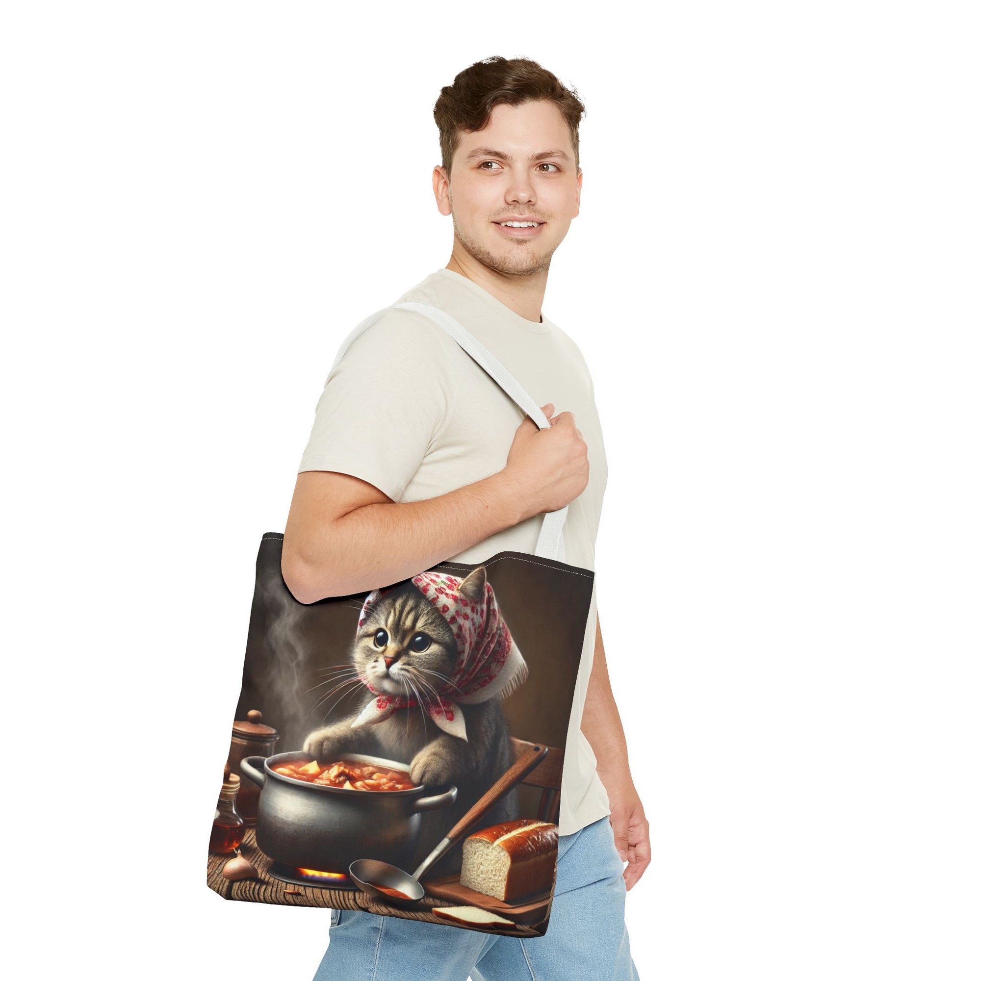 Cute Polish Cat Cooking Bigos Tote Bag