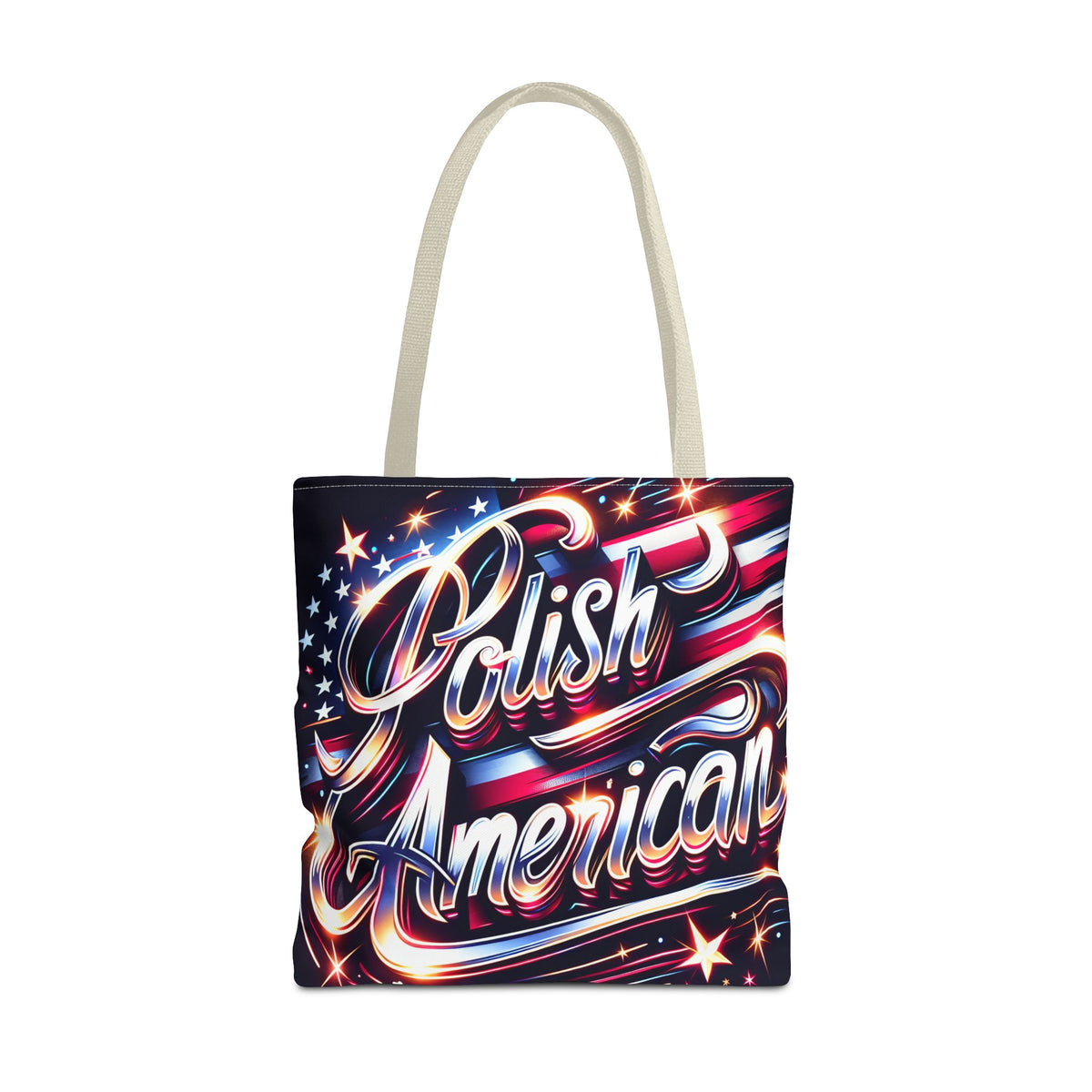 Polish American Patriotic Tote Bag - USA Flag Shoulder Bag for Independence Day