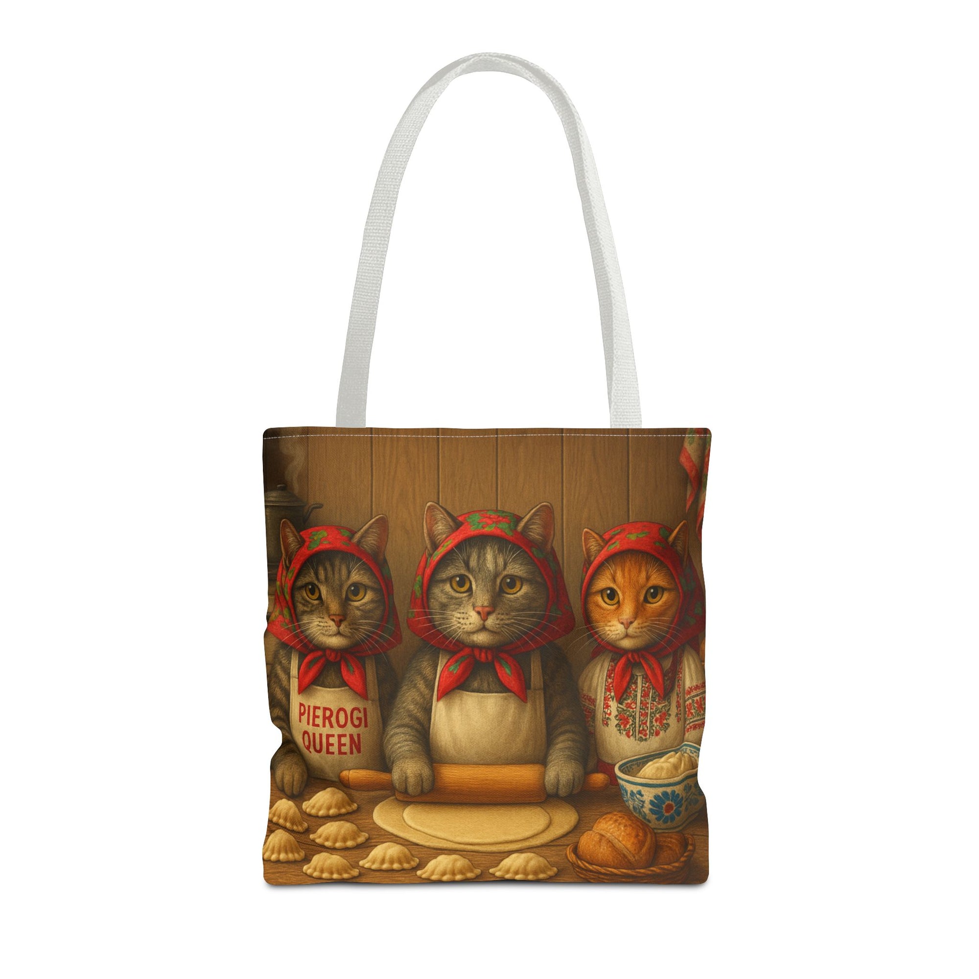 Babcia Cat Trio Making Pierogi Tote Bag
