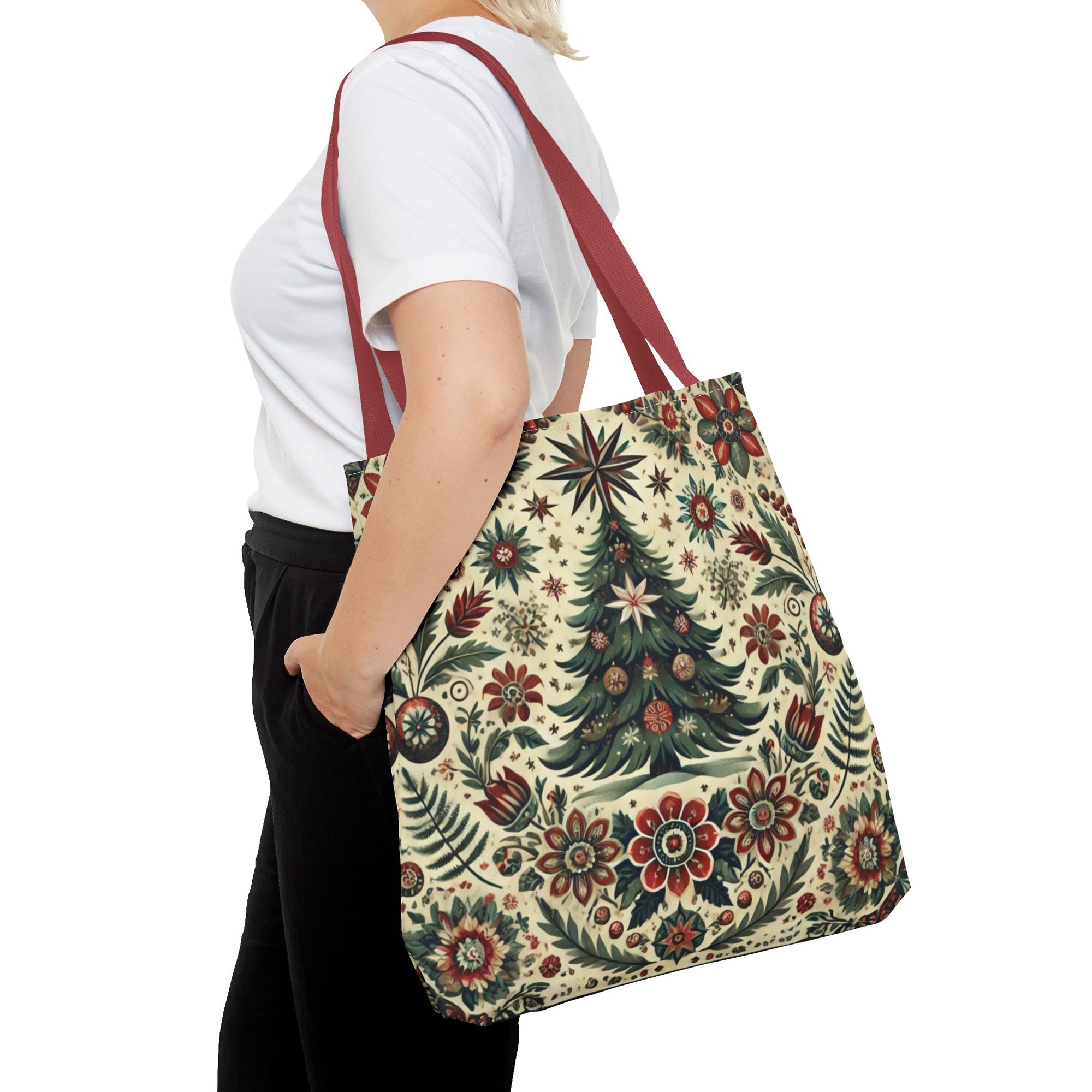 Vintage Christmas Tree Retro Tote Bag