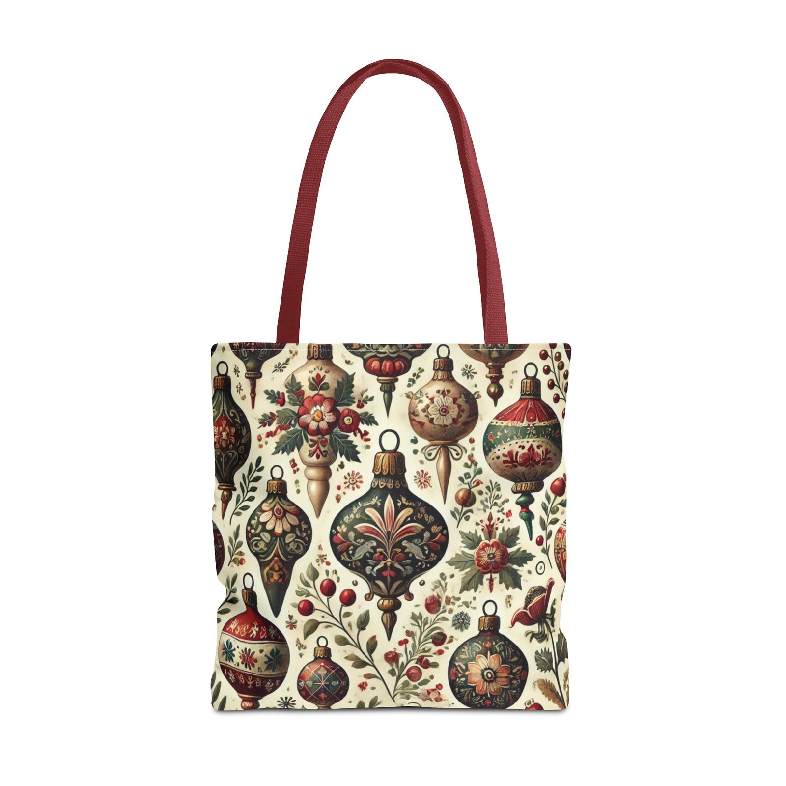 Vintage Christmas Bulbs Festive Holiday Tote Bag