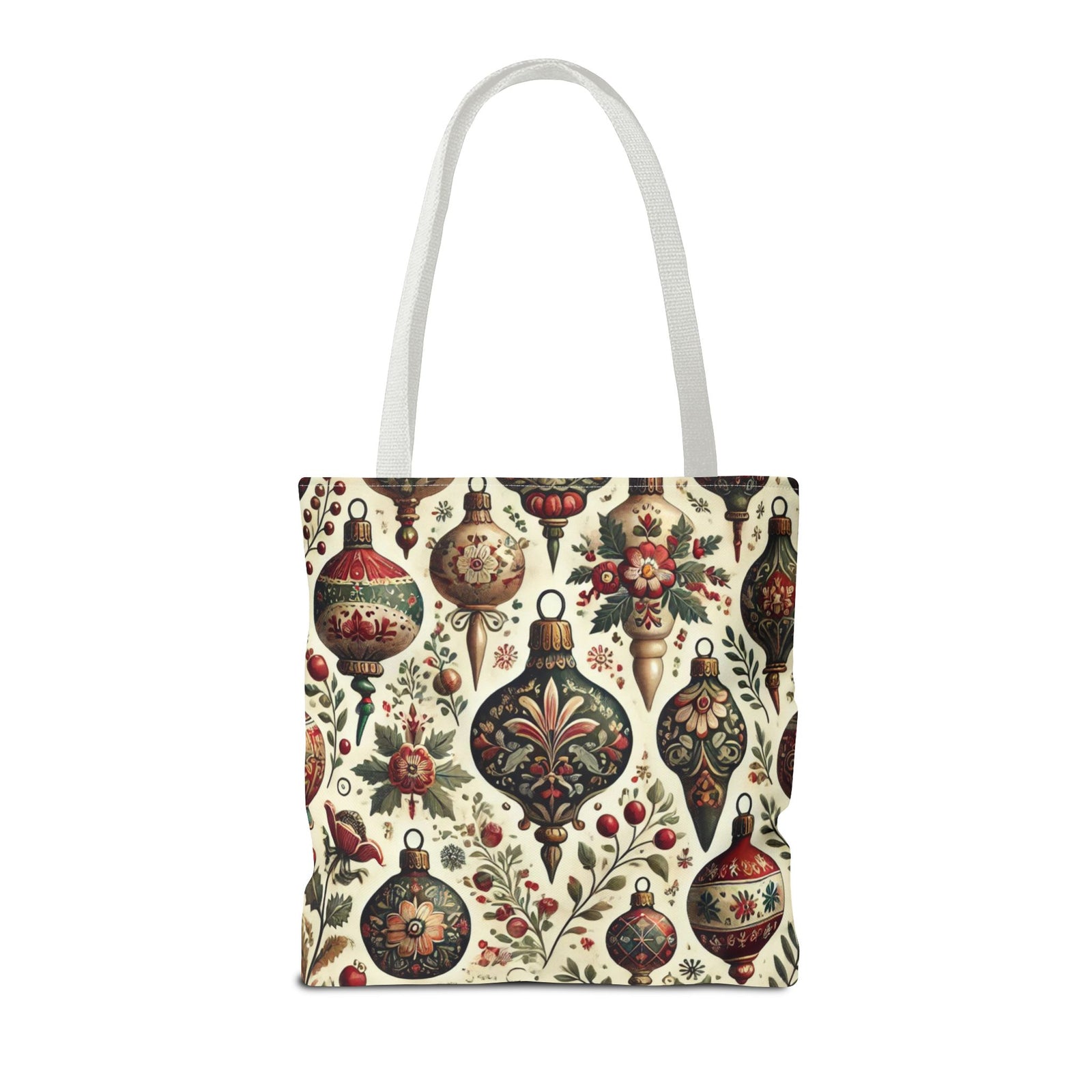 Vintage Christmas Bulbs Festive Holiday Tote Bag