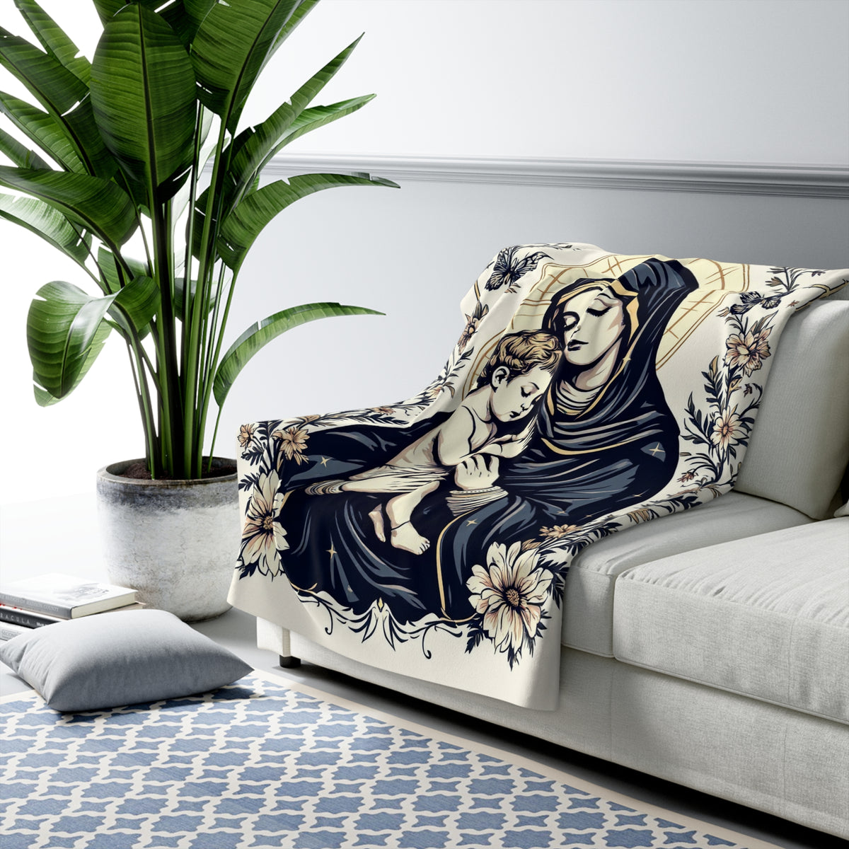 Mary &amp; Child Sherpa Fleece Blanket