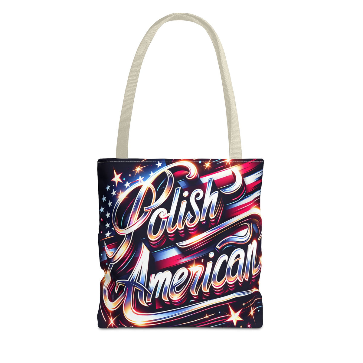 Polish American Patriotic Tote Bag - USA Flag Shoulder Bag for Independence Day