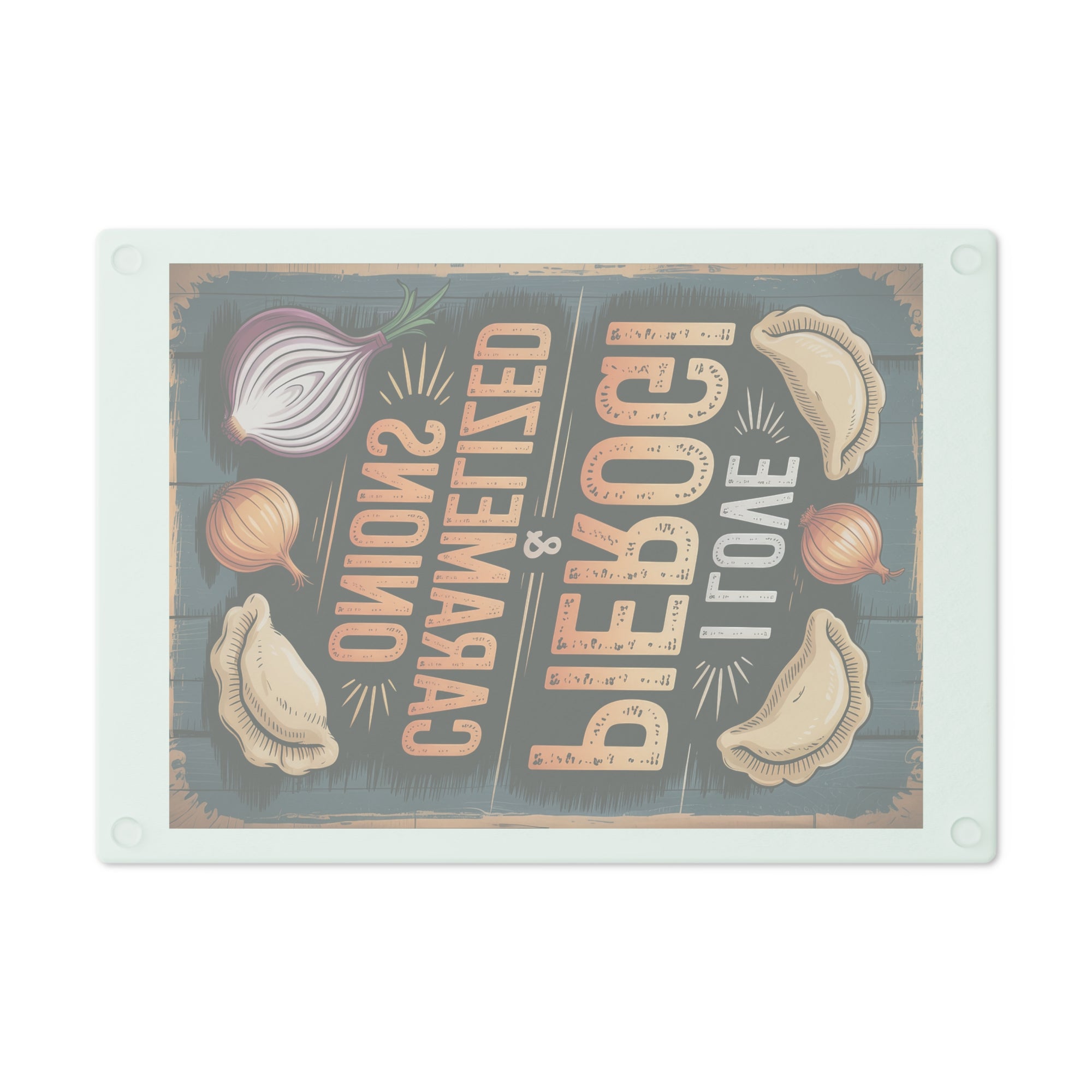 I Love Pierogi Tempered Glass Cutting Board