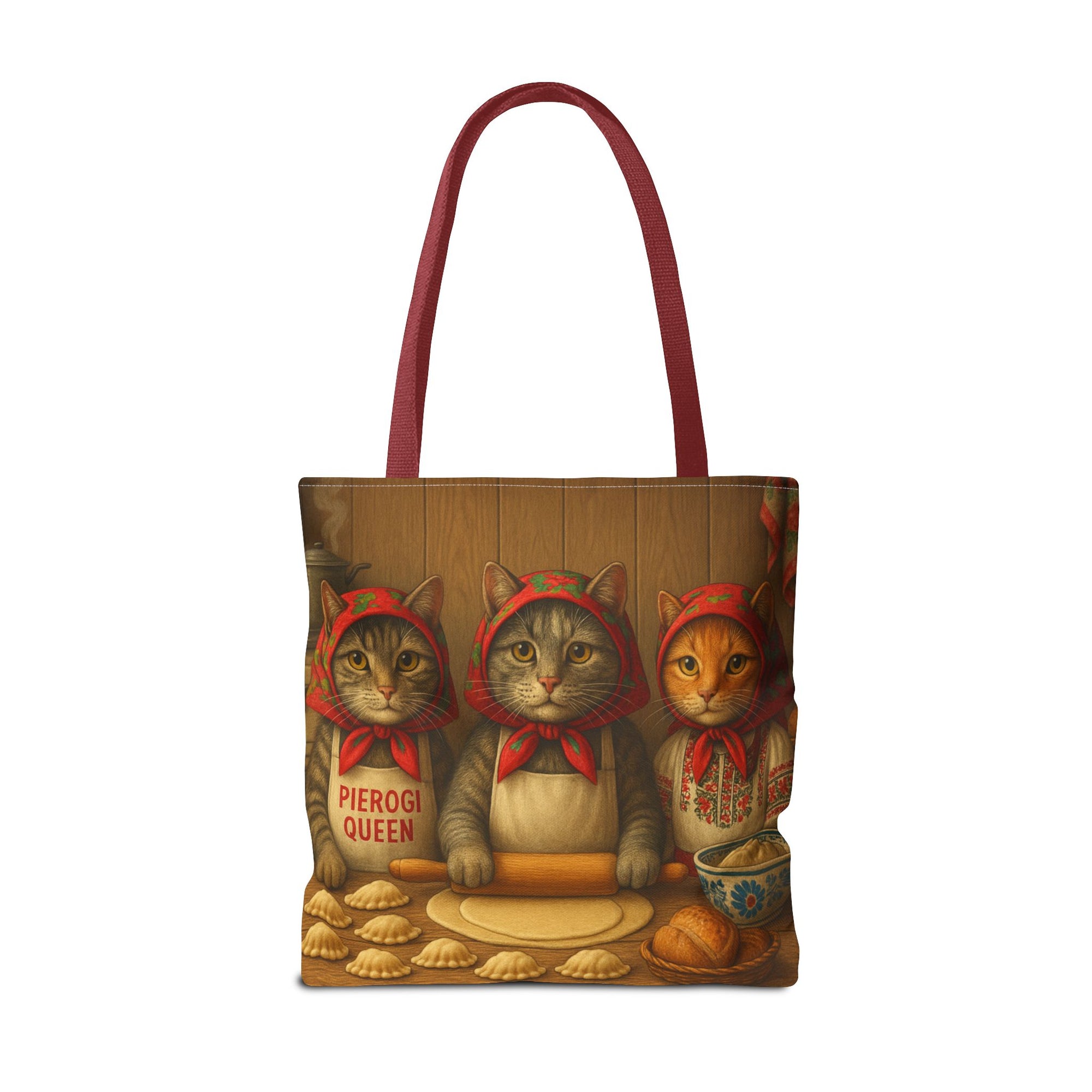 Babcia Cat Trio Making Pierogi Tote Bag