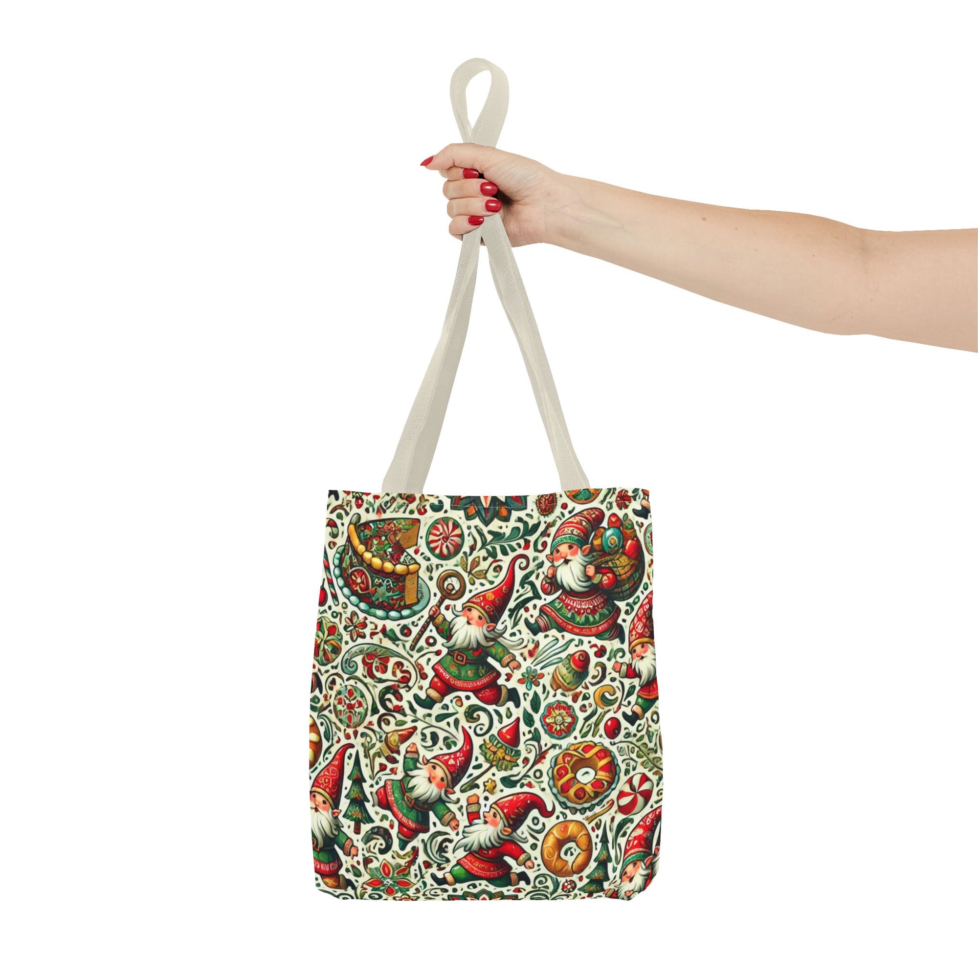 Christmas Gnomes Food Fight Whimsical Holiday Tote Bag