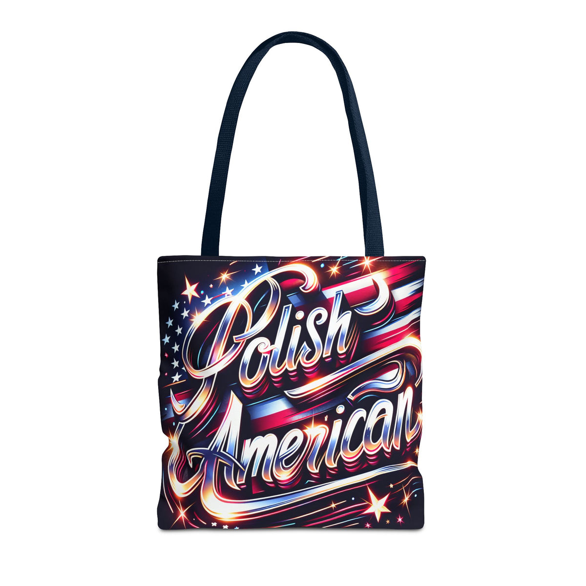 Polish American Patriotic Tote Bag - USA Flag Shoulder Bag for Independence Day