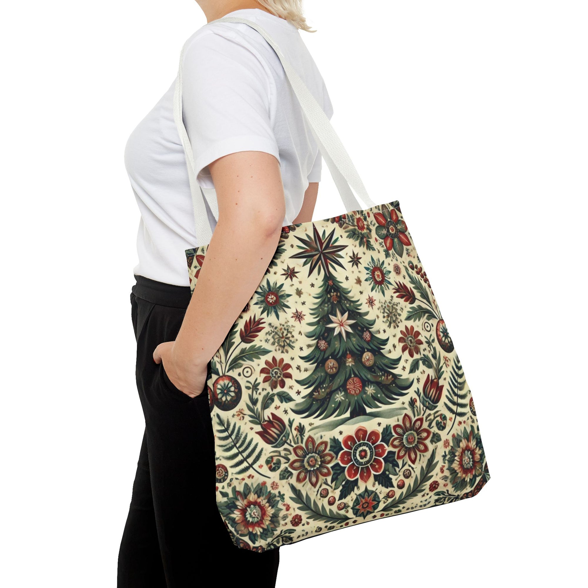 Vintage Christmas Tree Retro Tote Bag