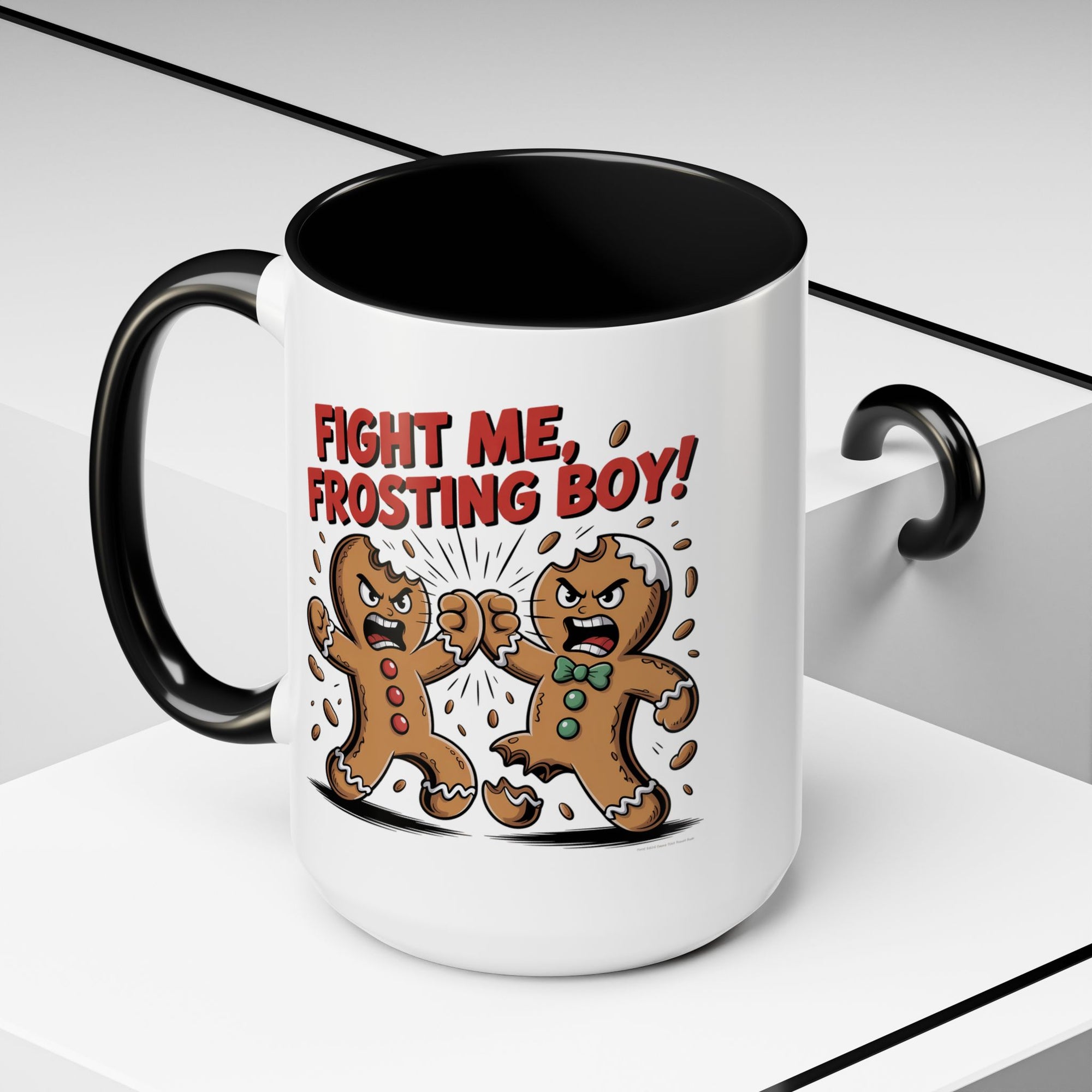 Funny Gingerbread Man Fight Me Frosting Boy Coffee Mug With Color Inside