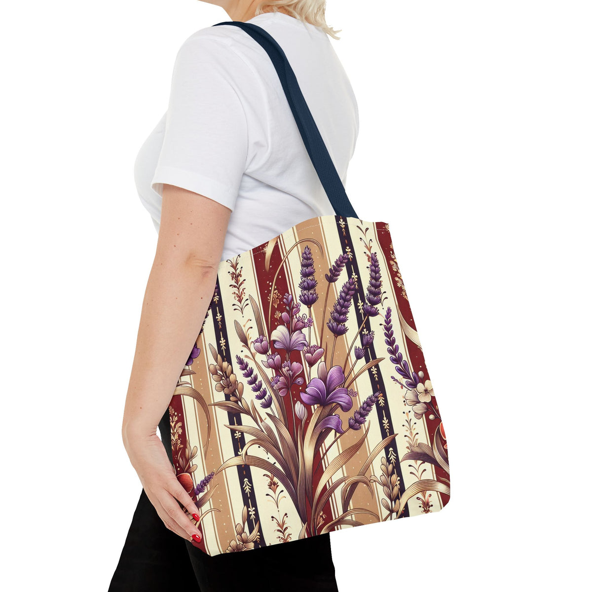 Lavender Floral Pattern Tote Bag