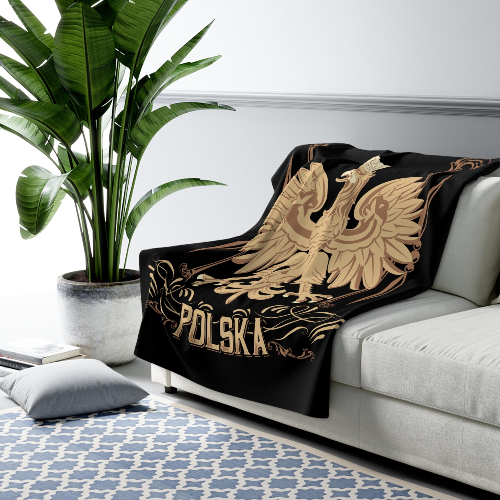 Polska Eagle Sherpa Fleece Blanket