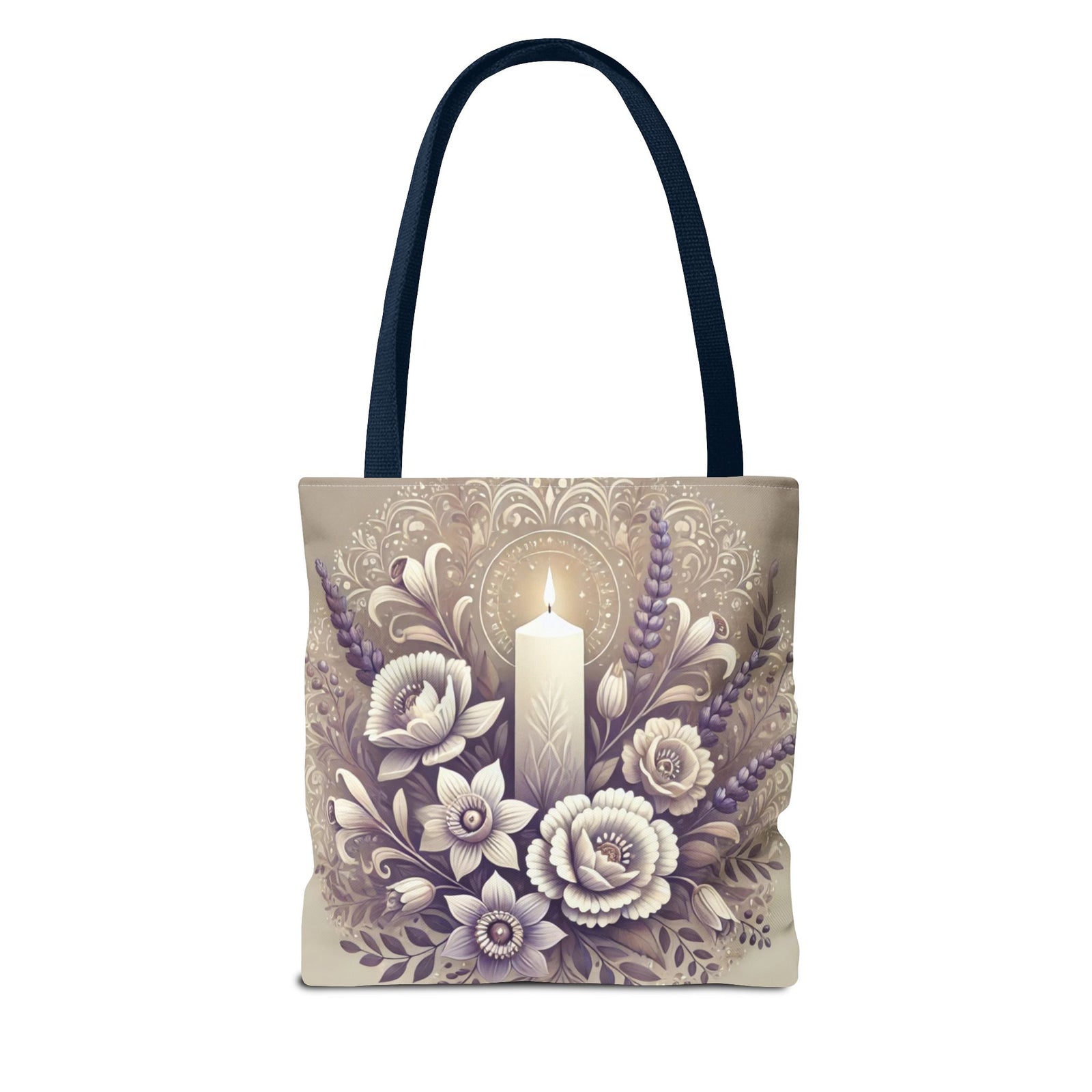 All Saints Day Religious Floral Folk Art Tote Bag