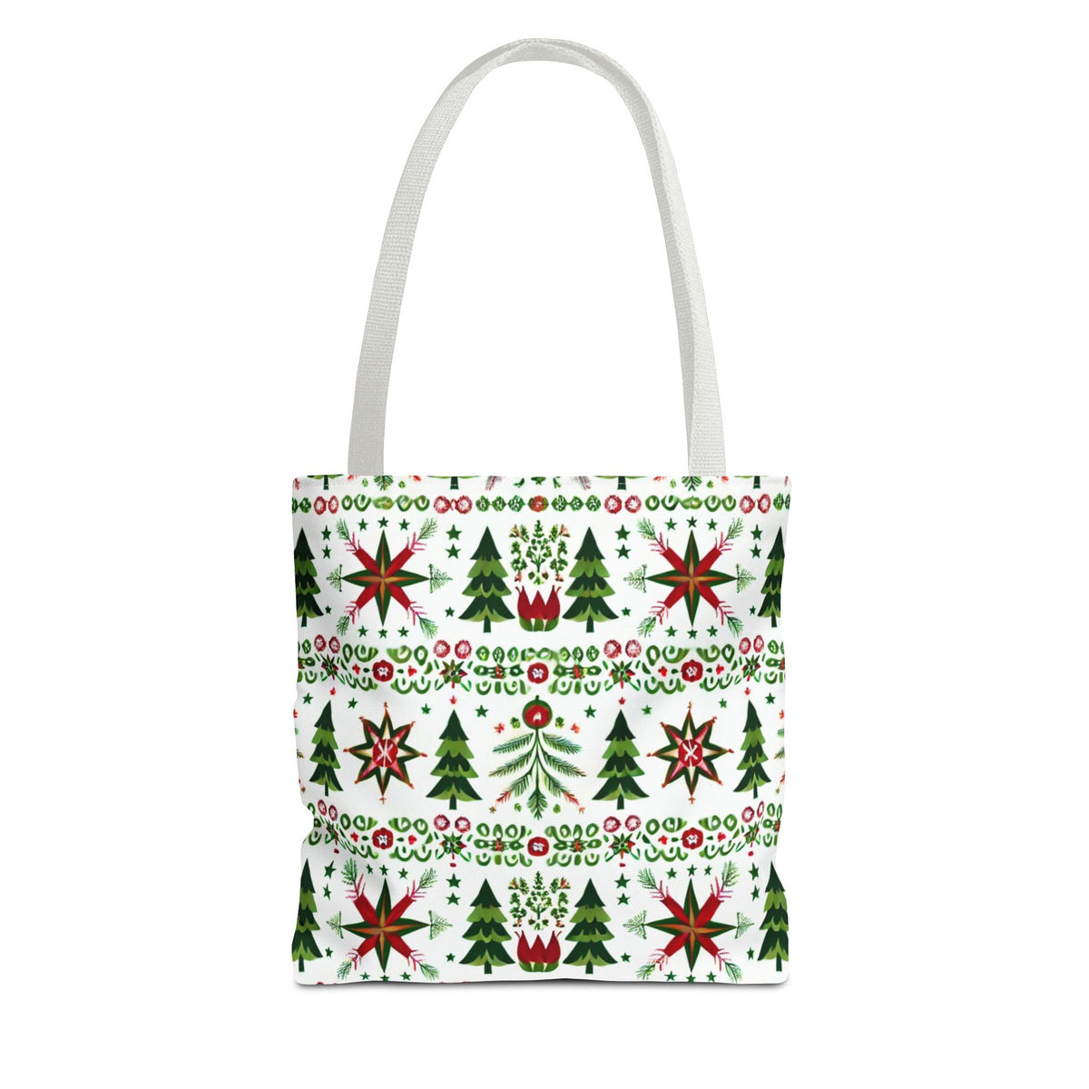Polish Christmas Folk Art Pattern Stars Pines &amp; Florals Tote Bag