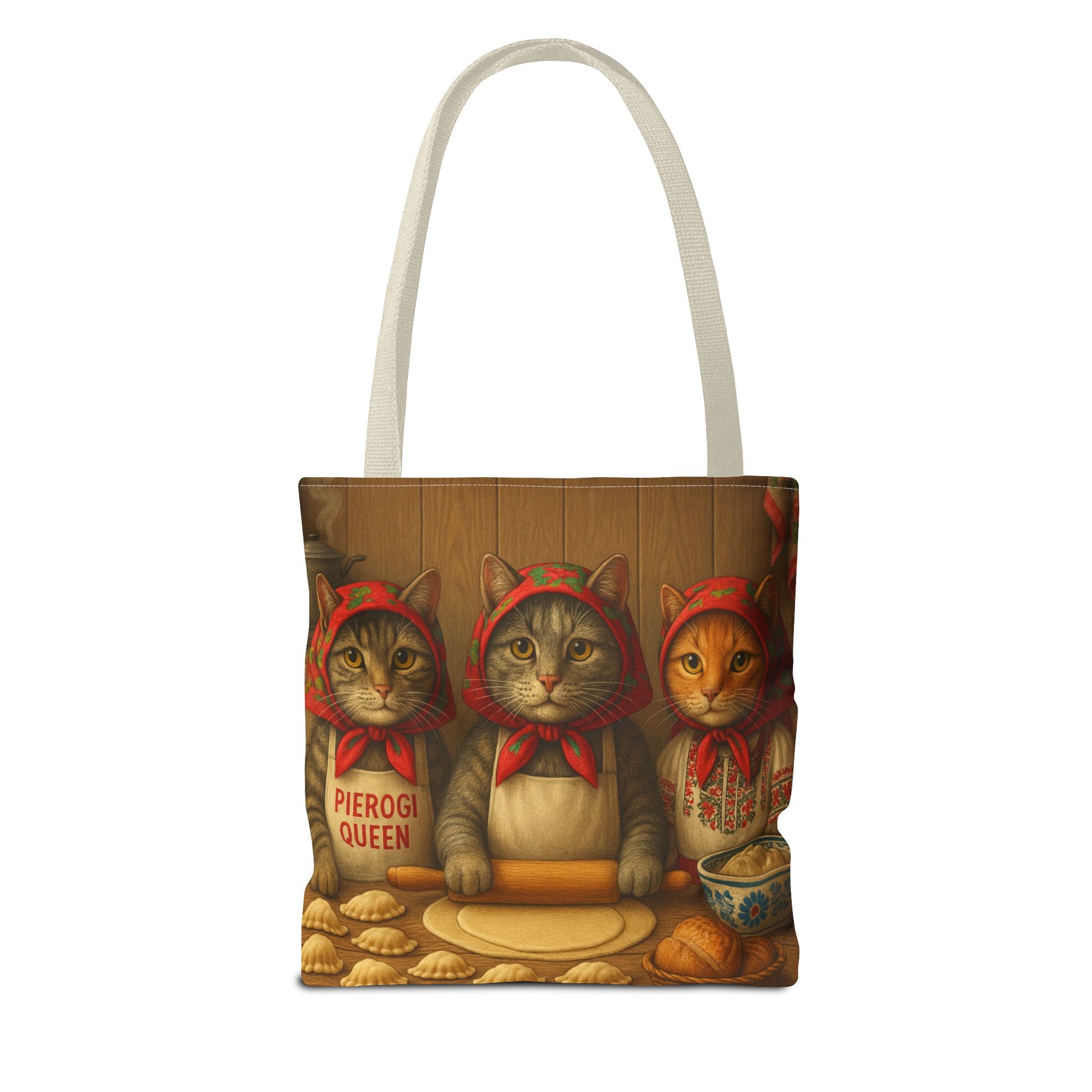 Babcia Cat Trio Making Pierogi Tote Bag