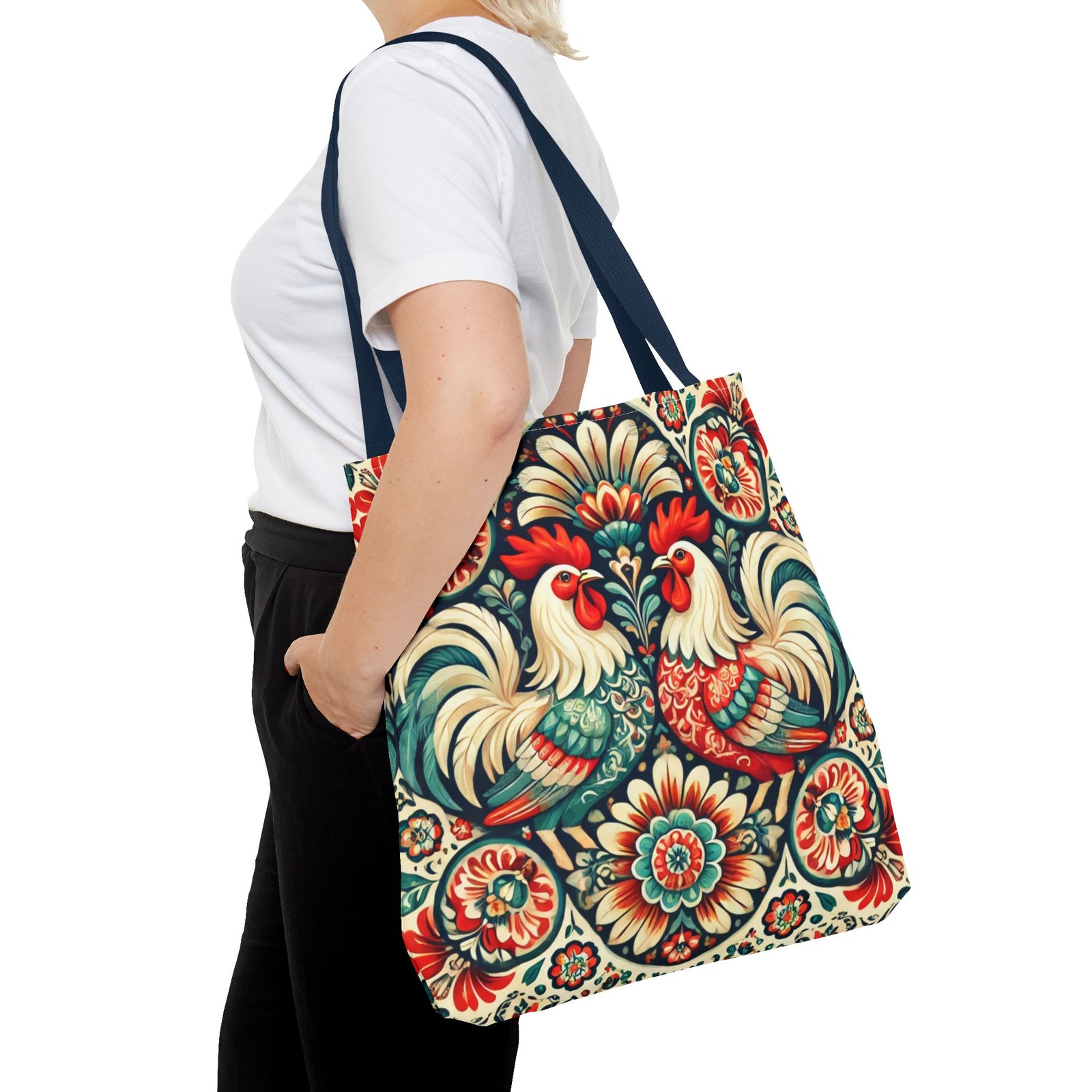 Retro Polish Chicken Pattern Tote Bag