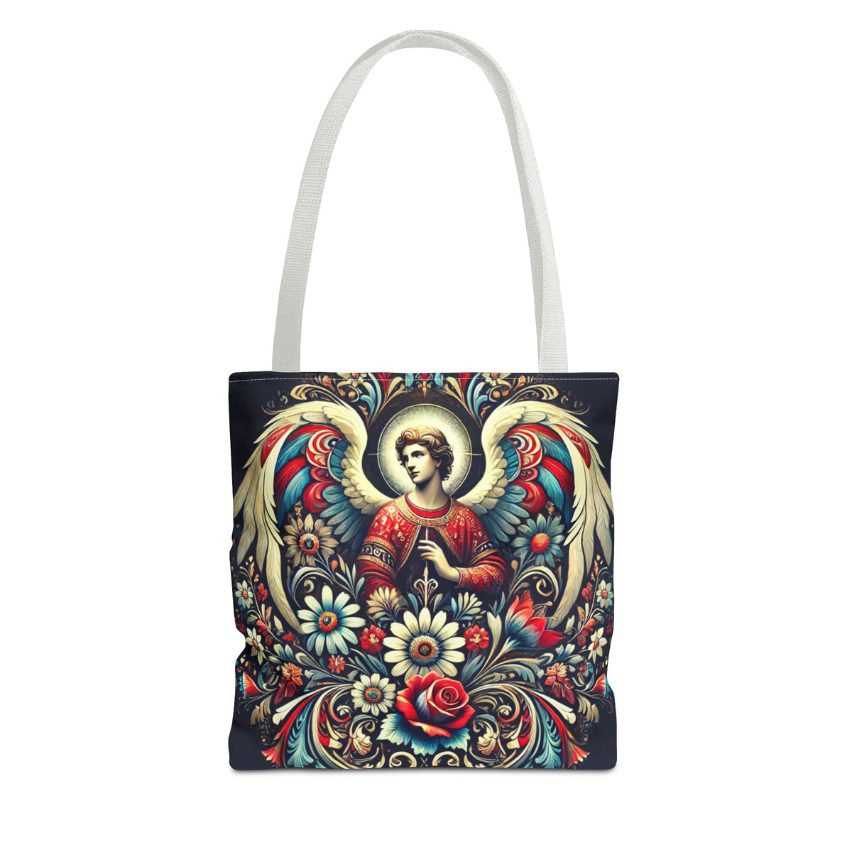 Archangel Michael Polish Floral Folk Art Tote Bag
