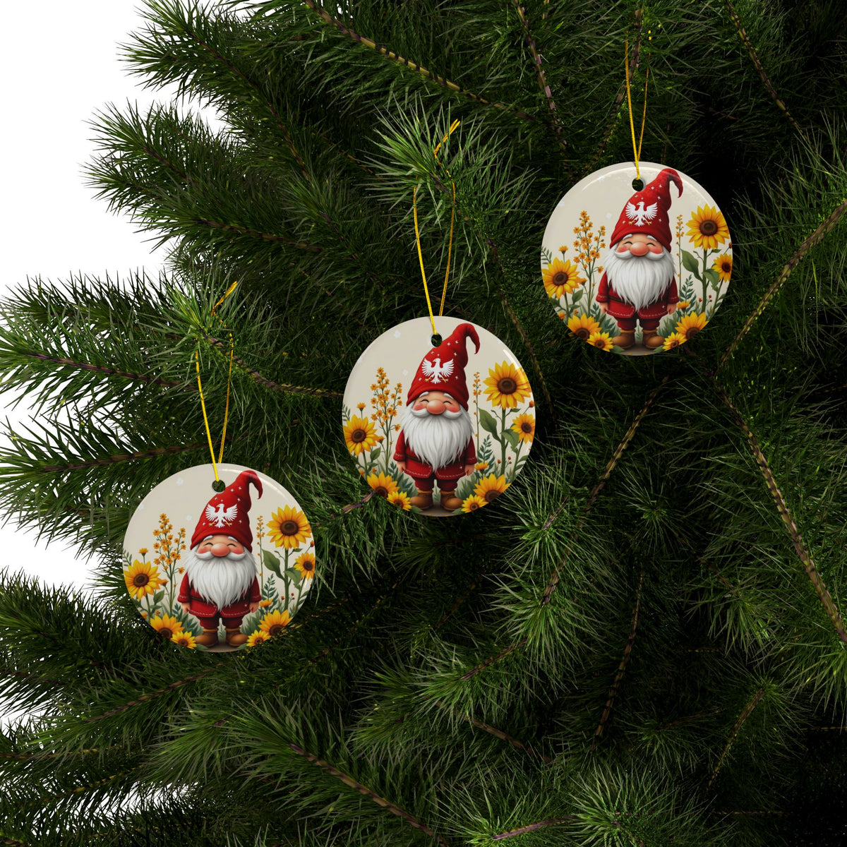 Polish Gnome Smiling Ceramic Ornaments