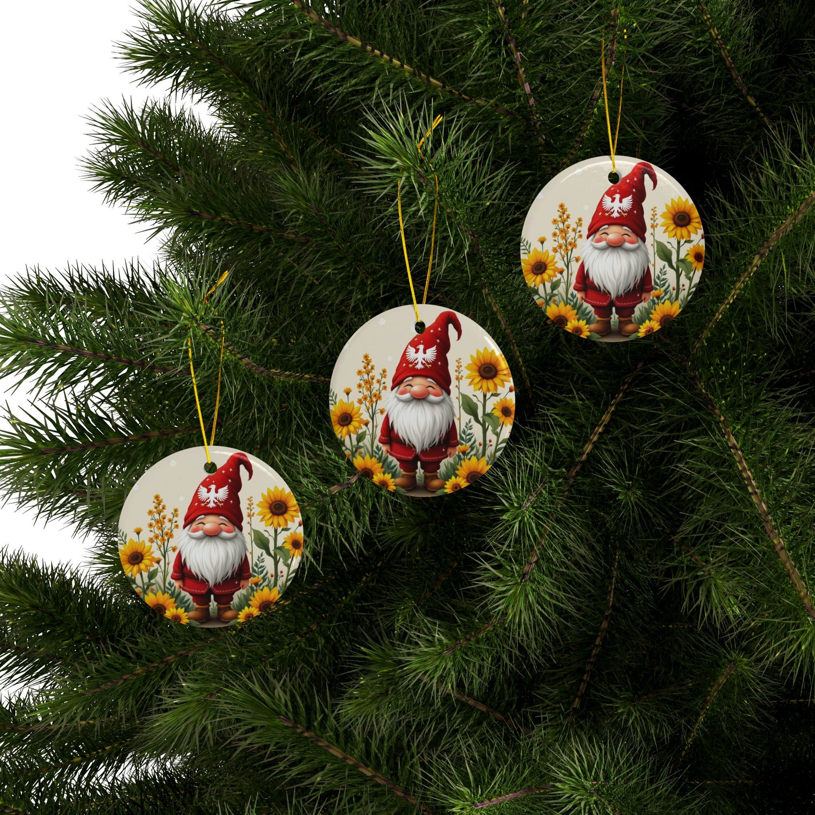 Polish Gnome Smiling Ceramic Ornaments