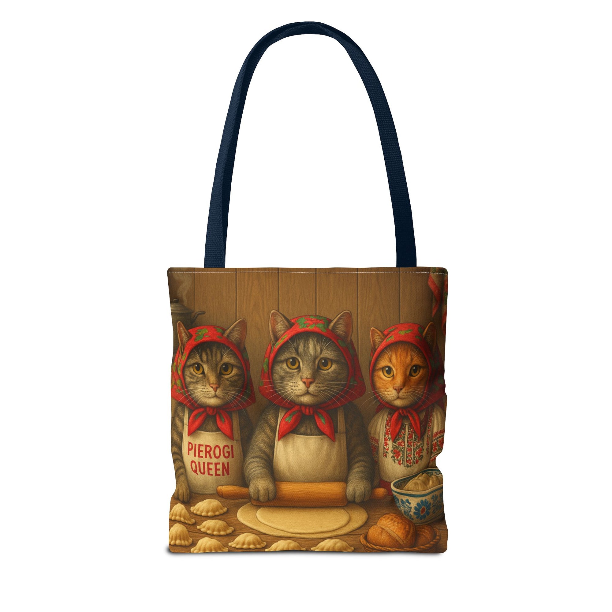 Babcia Cat Trio Making Pierogi Tote Bag
