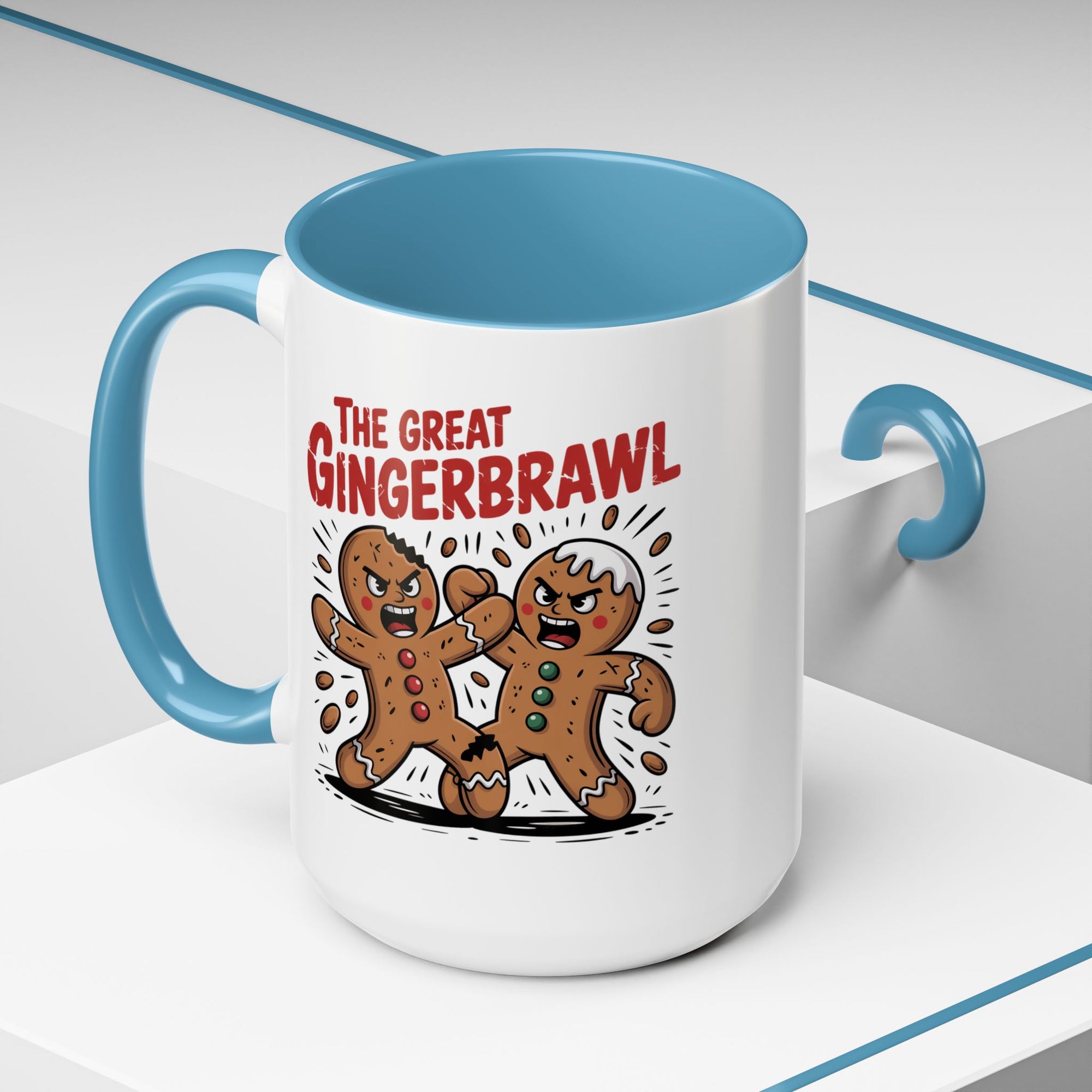 Gingerbread Man GingerBrawl Coffee Mug With Color Inside