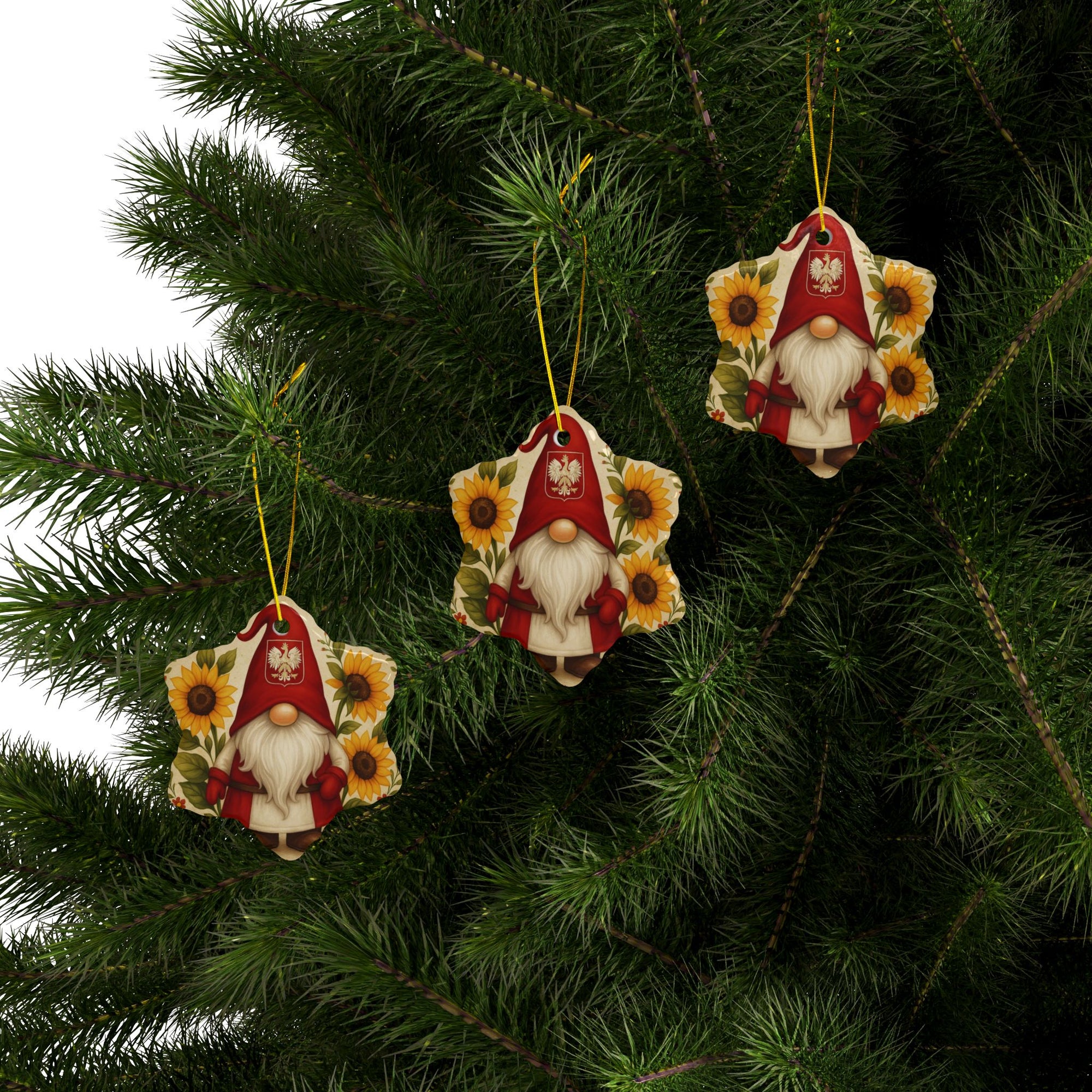 Cute Polish Gnone Ceramic Ornament