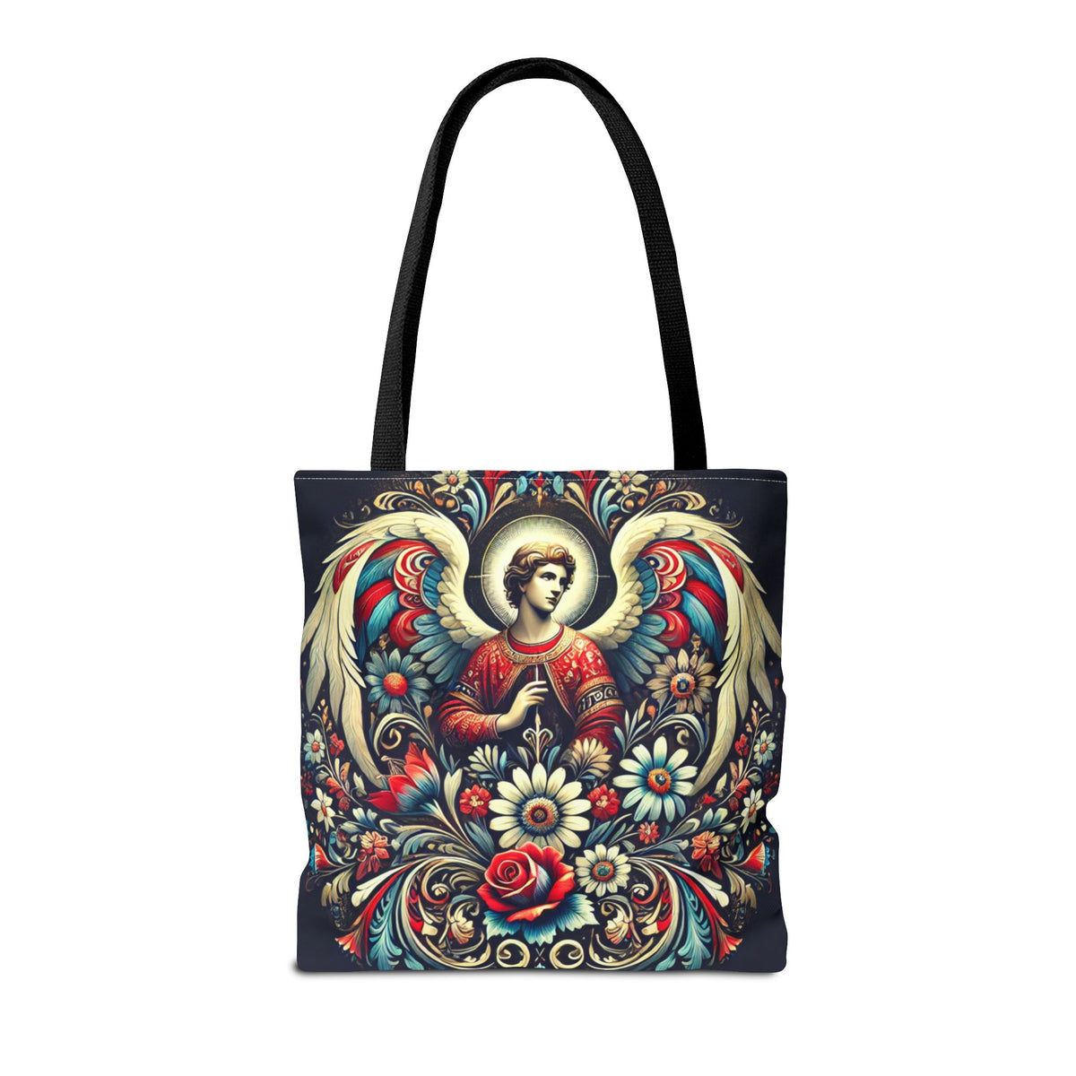 Archangel Michael Polish Floral Folk Art Tote Bag