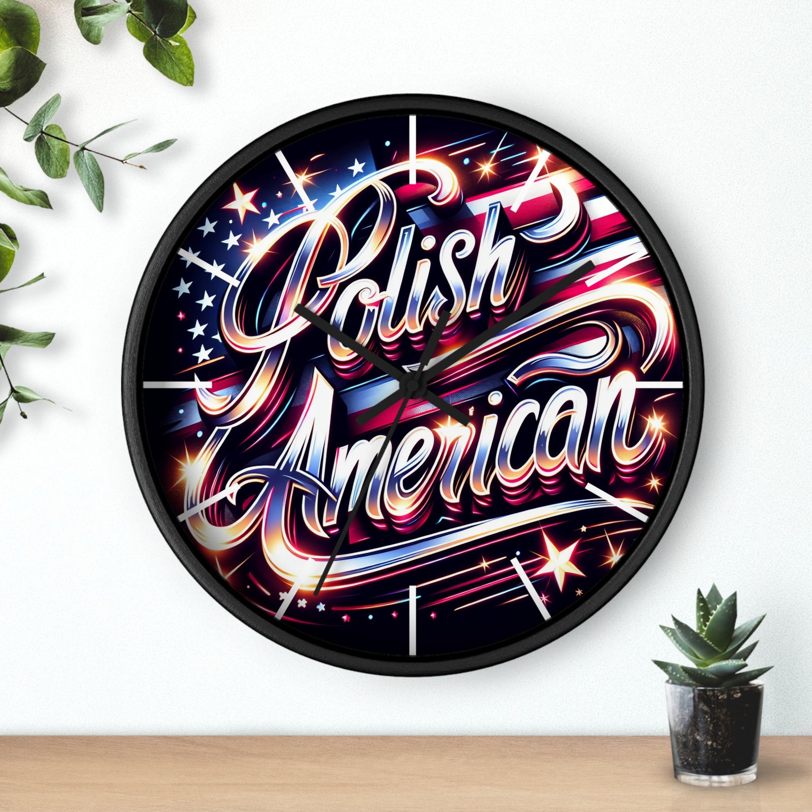 Polish American Pride Wall Clock