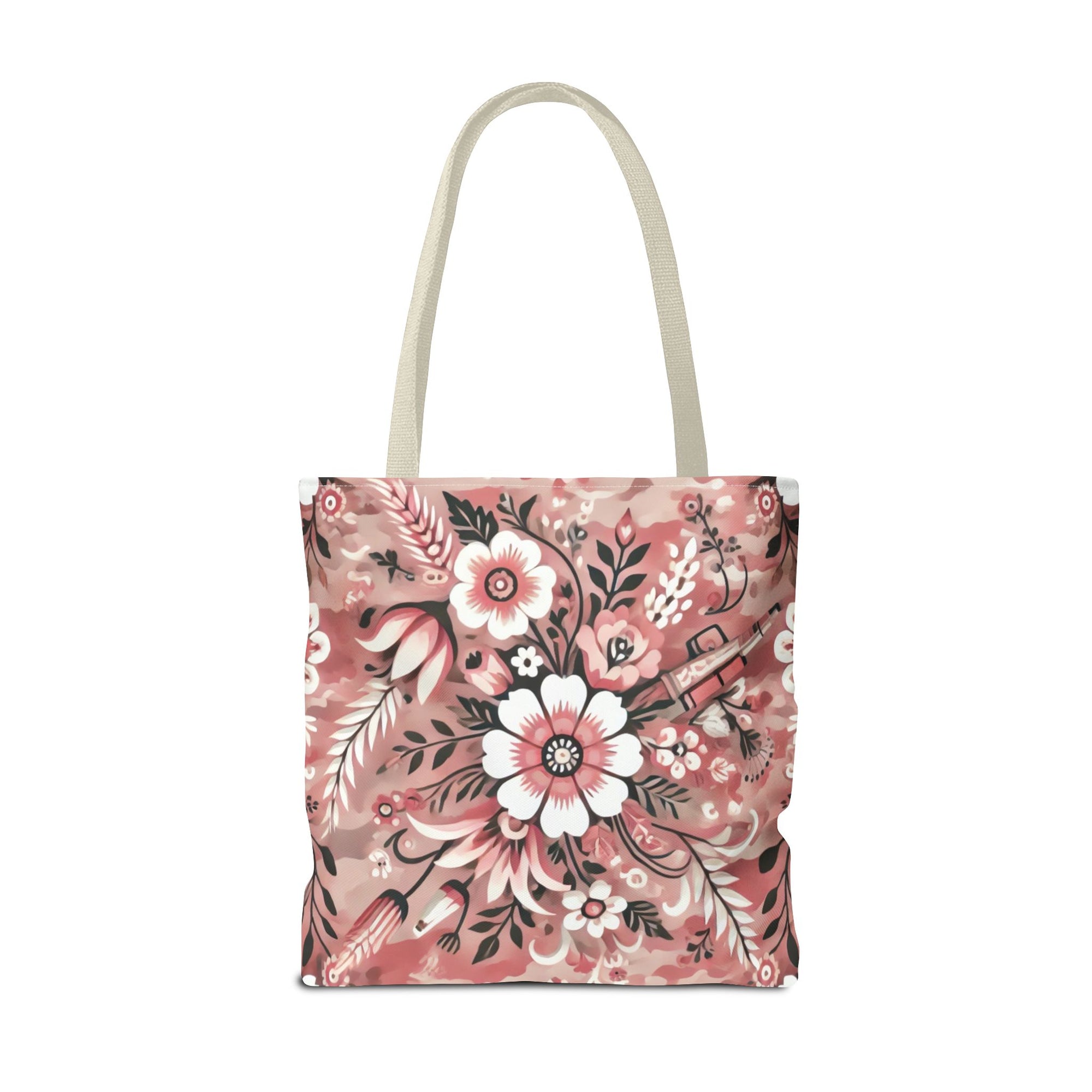 Pink Camouflage Floral Pattern Tote Bag