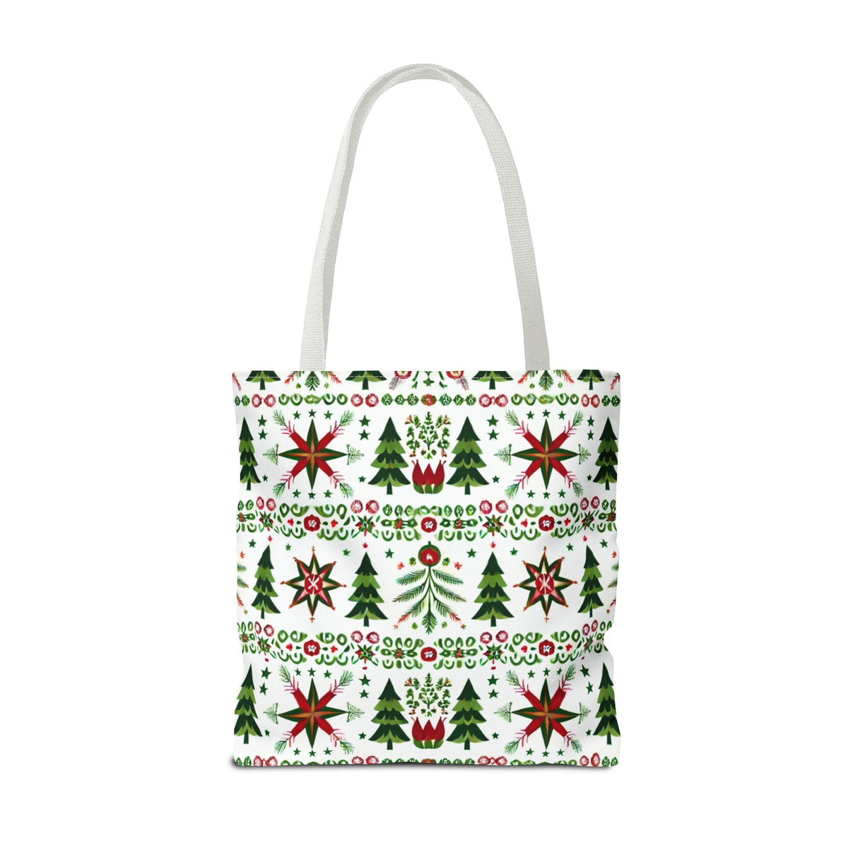 Polish Christmas Folk Art Pattern Stars Pines &amp; Florals Tote Bag