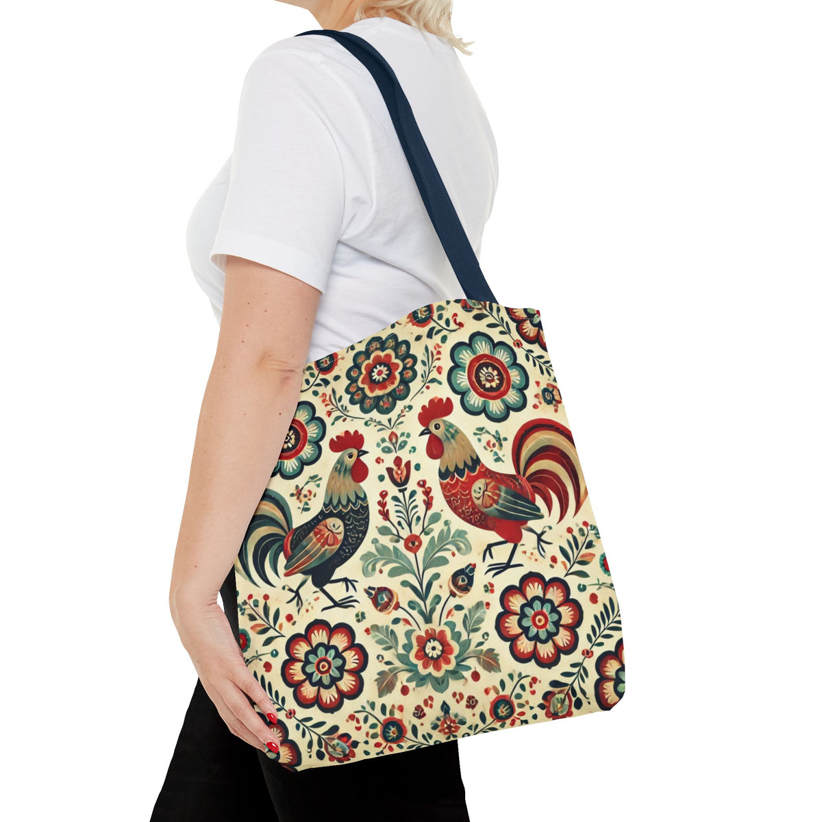 Polish Rooster Retro Themed Tote Bag