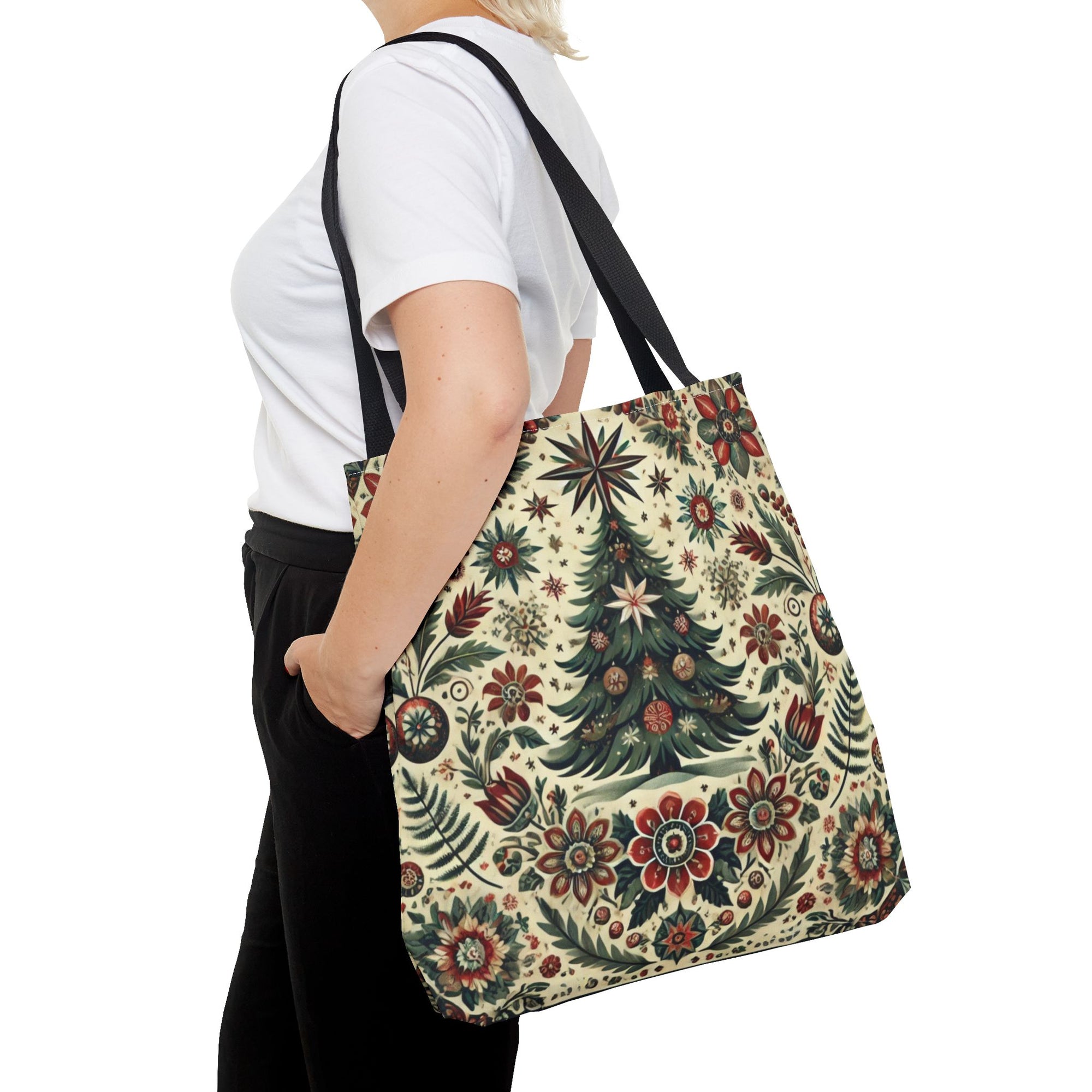 Vintage Christmas Tree Retro Tote Bag