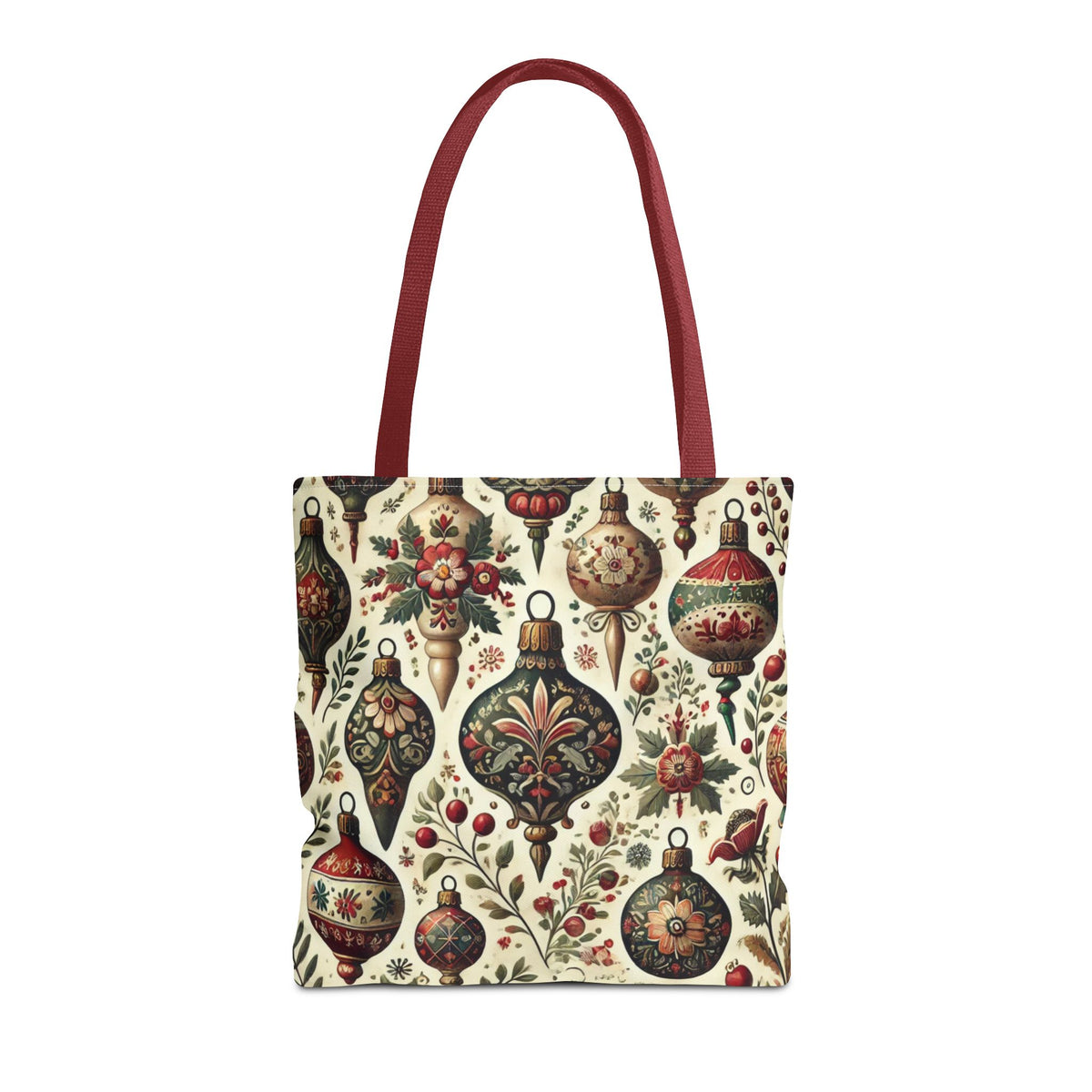 Vintage Christmas Bulbs Festive Holiday Tote Bag
