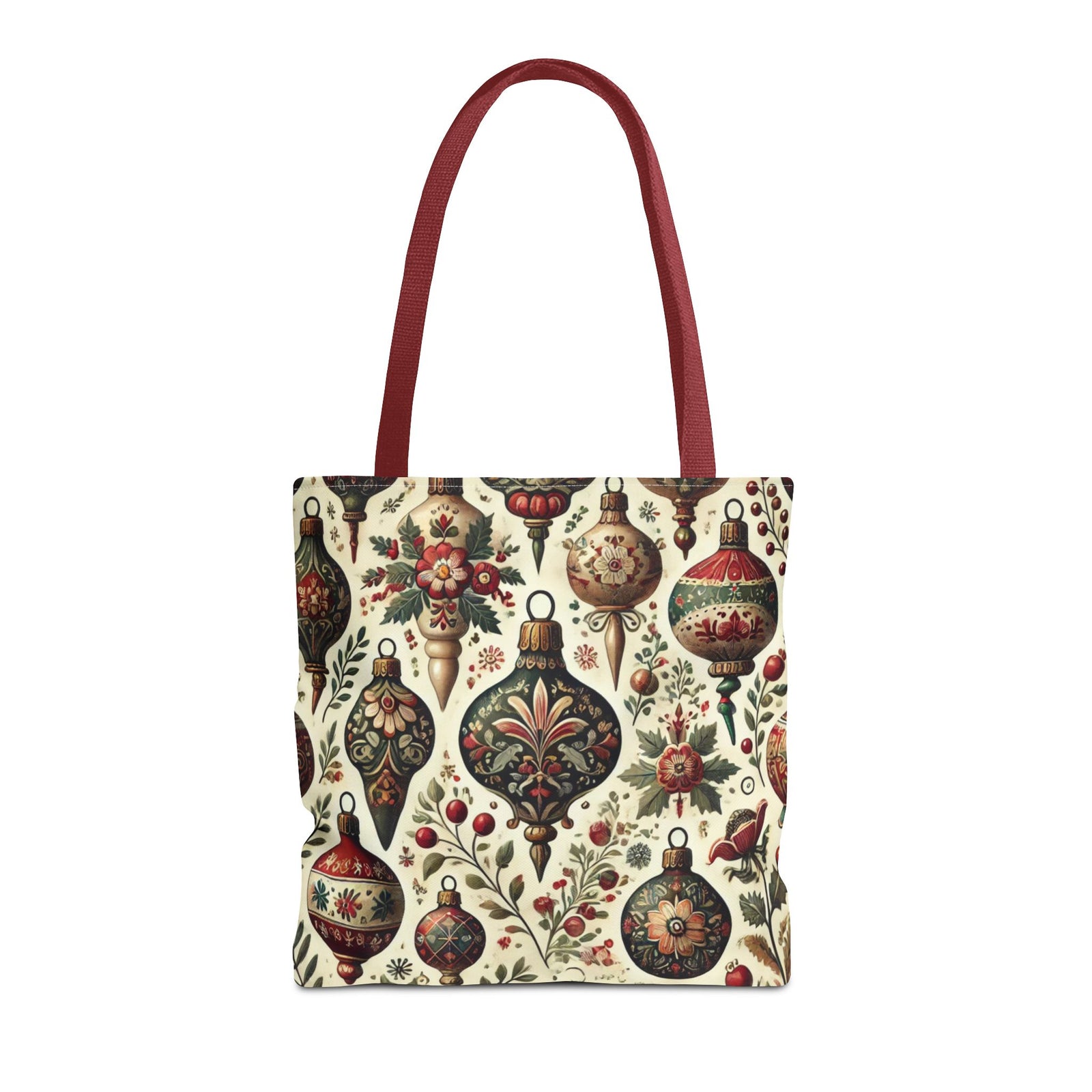 Vintage Christmas Bulbs Festive Holiday Tote Bag