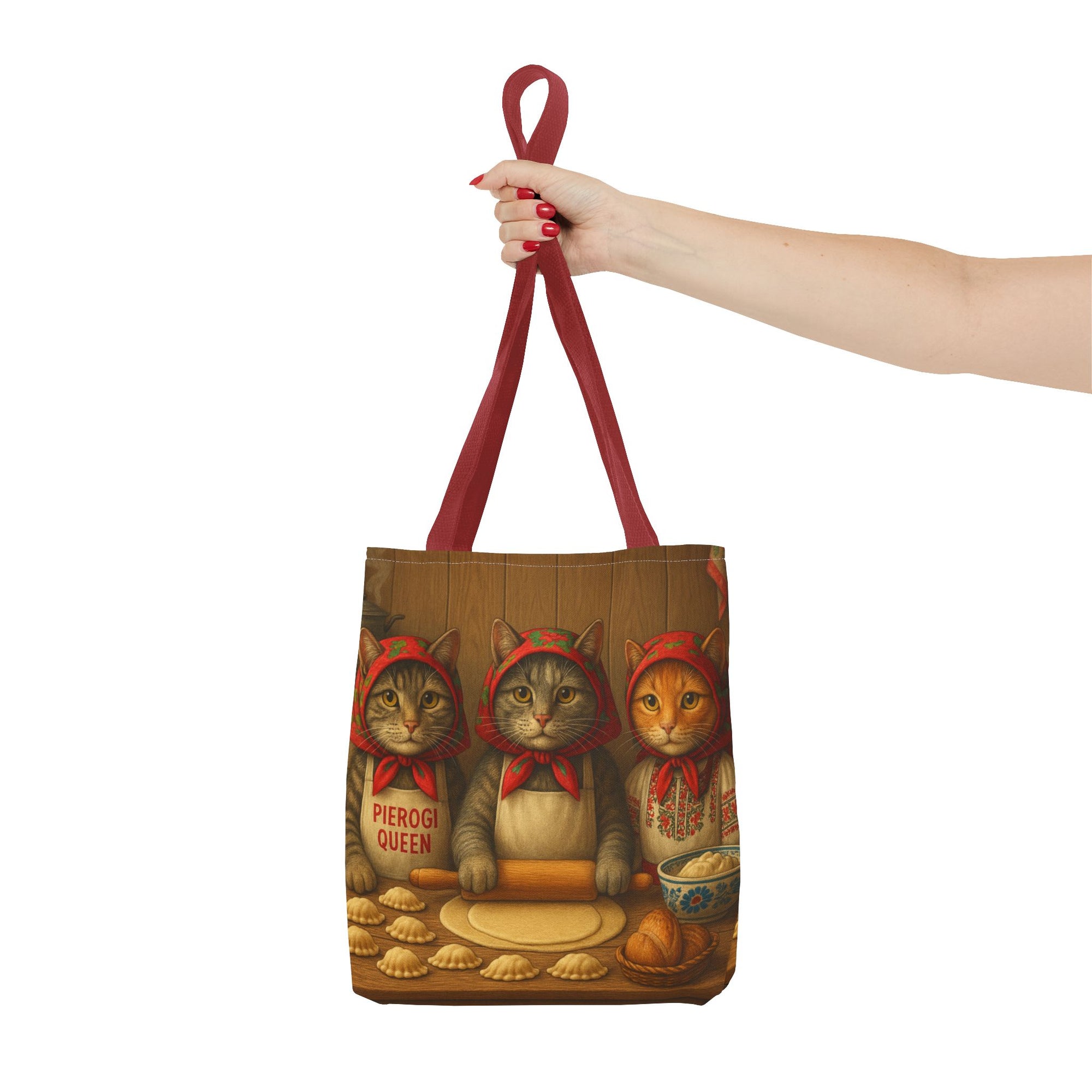Babcia Cat Trio Making Pierogi Tote Bag