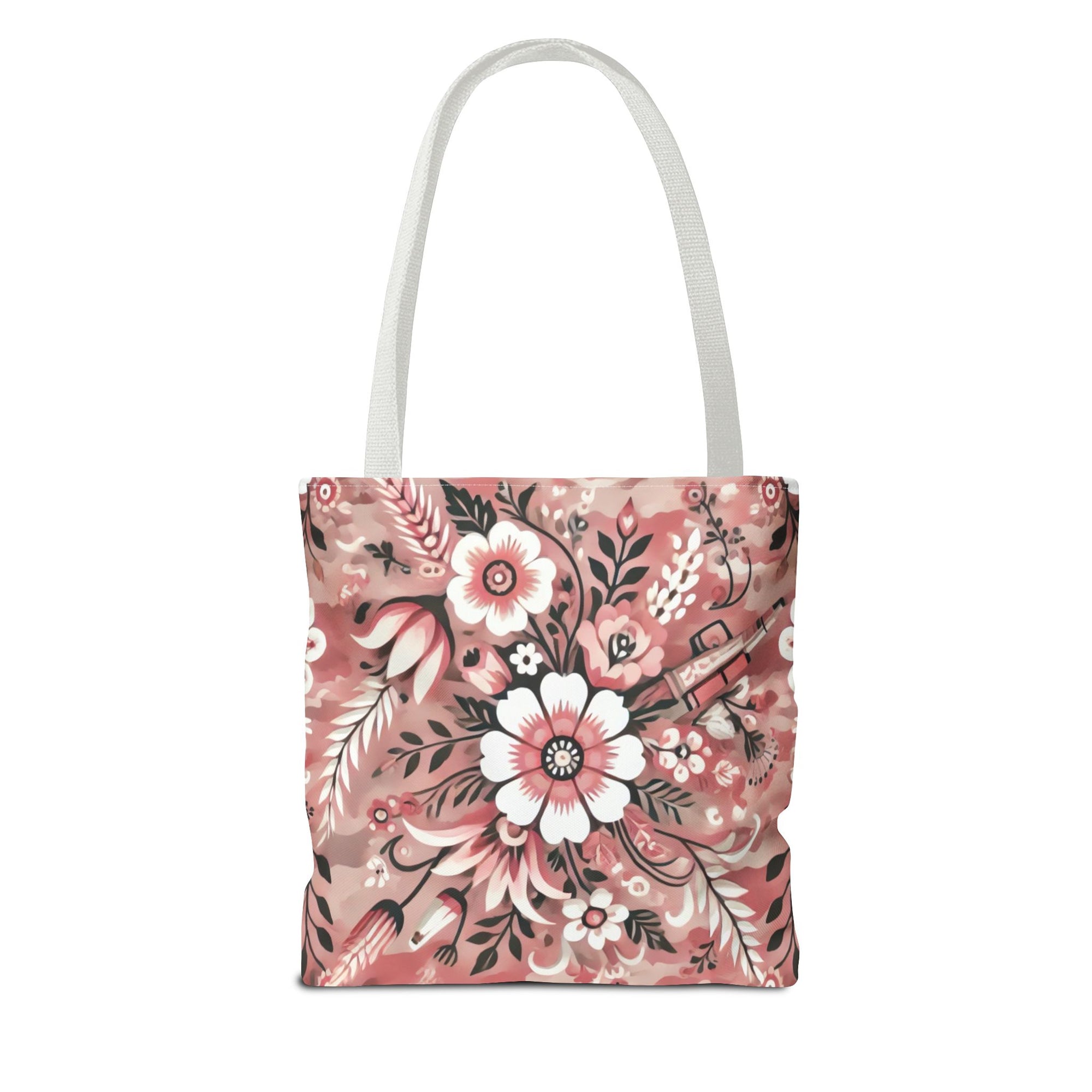 Pink Camouflage Floral Pattern Tote Bag