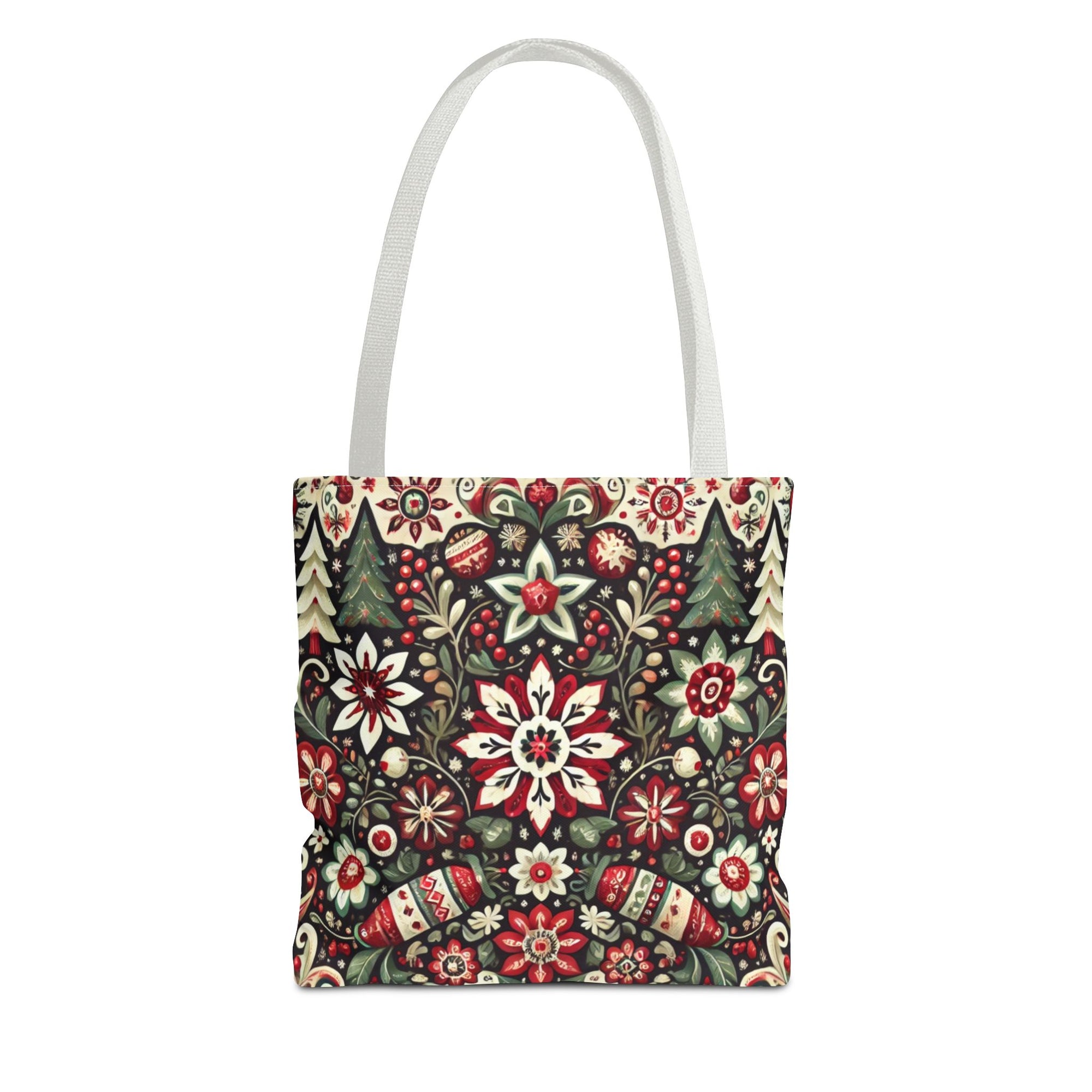 Antique Holiday Retro Christmas Folk Art Tote Bag