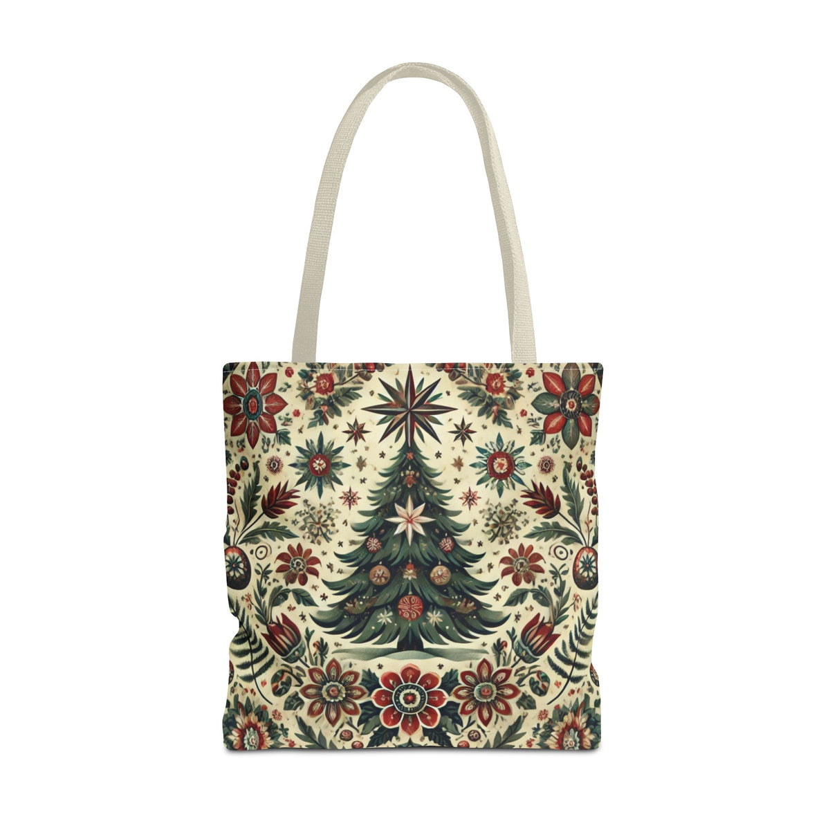 Vintage Christmas Tree Retro Tote Bag