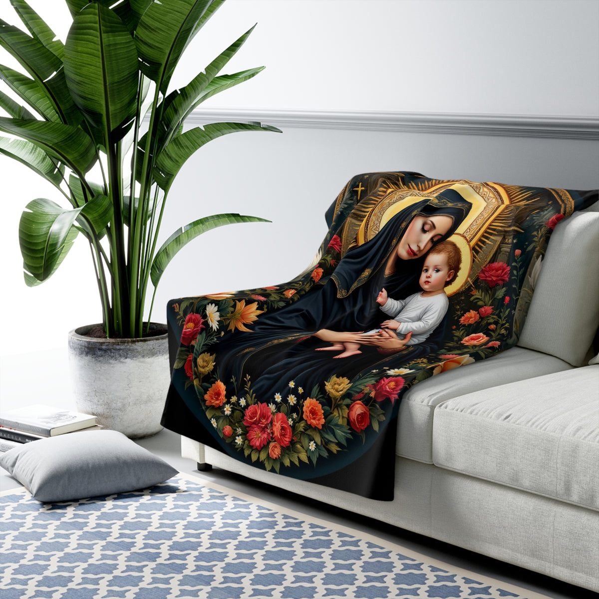 Religious Sherpa Fleece Blanket